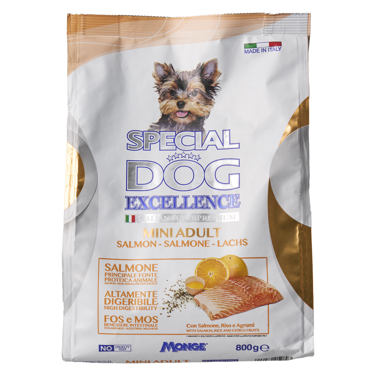 Alimento Para Perros Adultos Razas Pequeñas  Con Salmon Arroz Linaza Y Frutos Cítricos EXCELLENCE 800 G