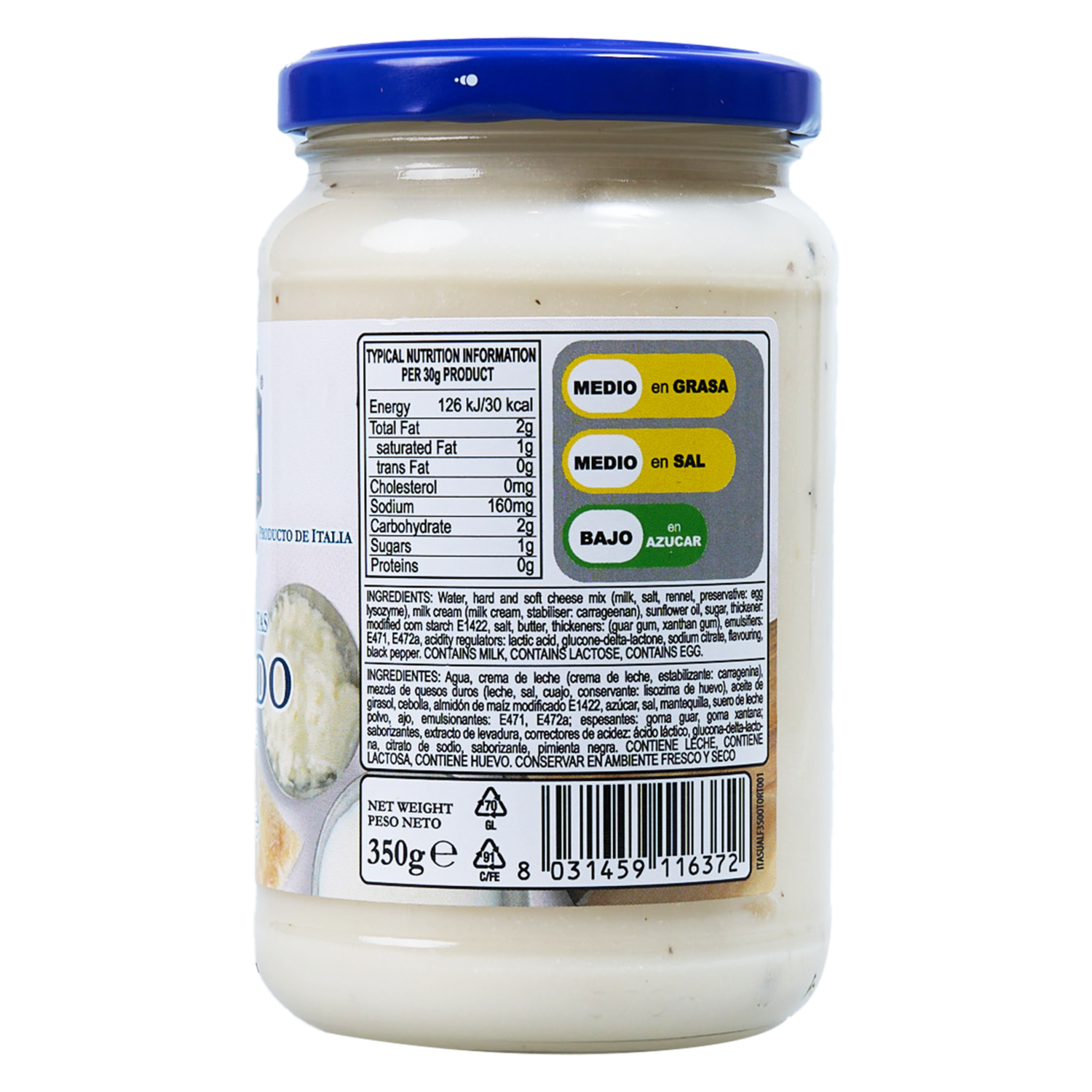 Salsa Para Pasta Alfredo OTTIMA 350 G