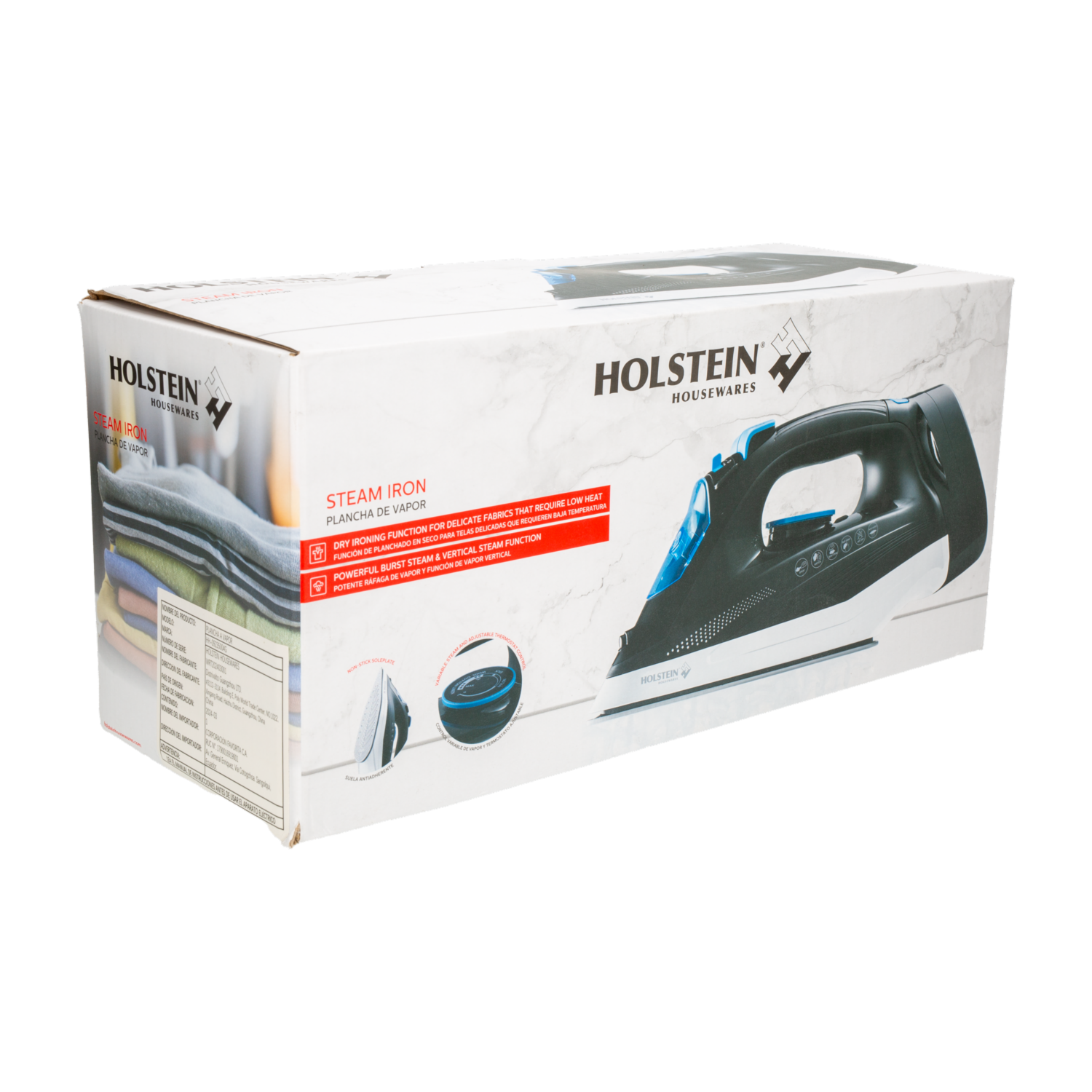 Plancha A Vapor Con Suela Antiadherente HOLSTEIN HH-09235004G