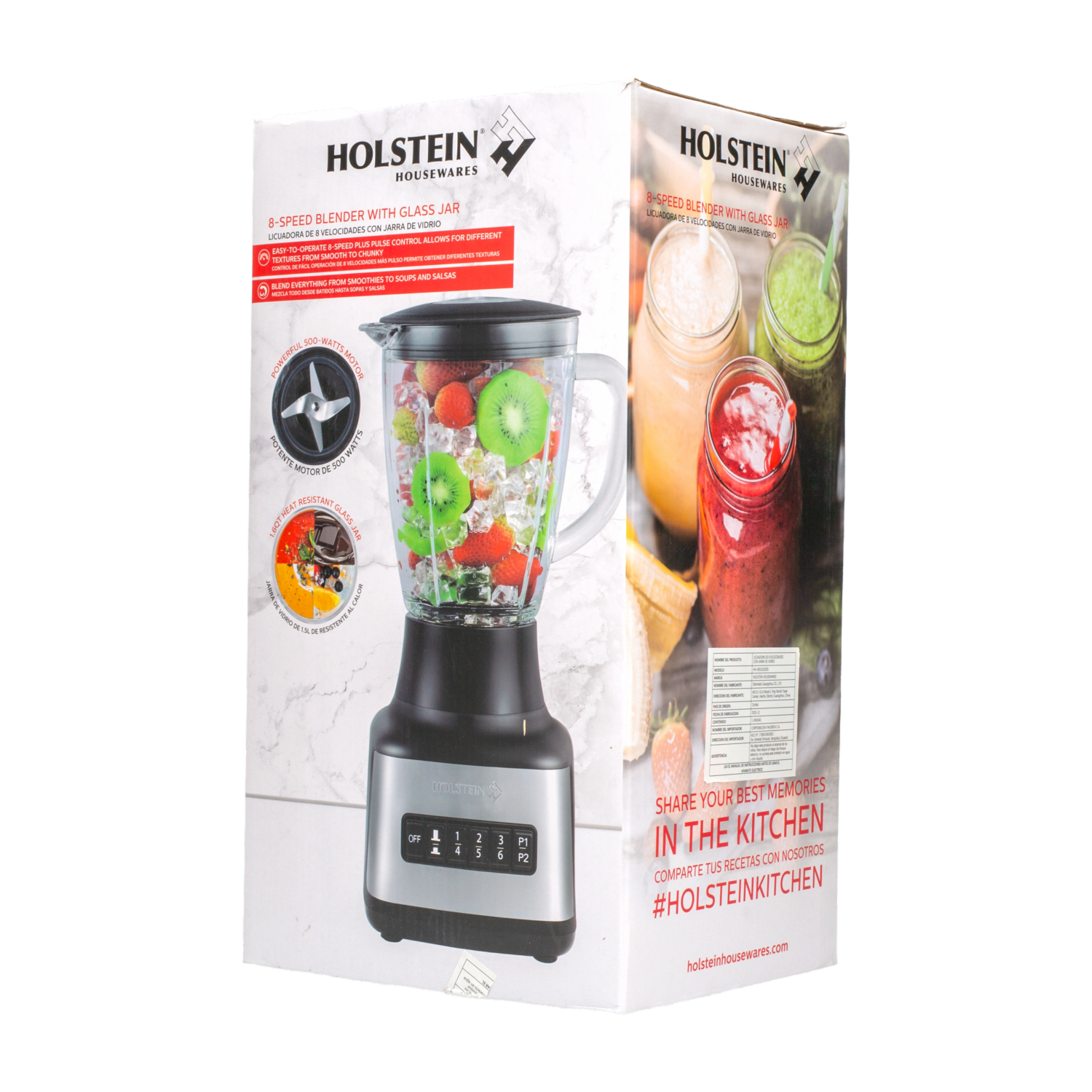 Licuadora 500 Watts HH-09101022SS HOLSTEIN 8 Velocidades