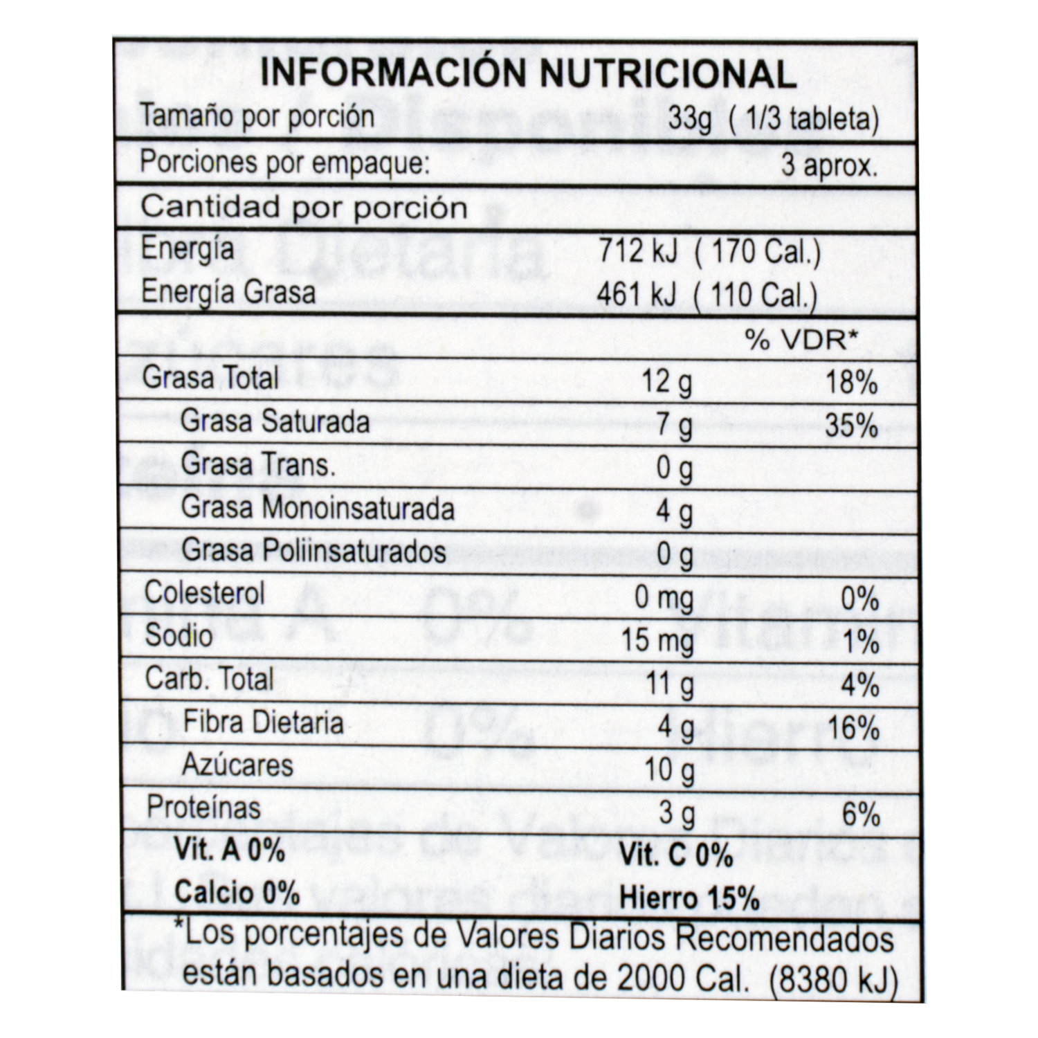 Chocolate Negro Sabor A Naranja VALOR 100 G