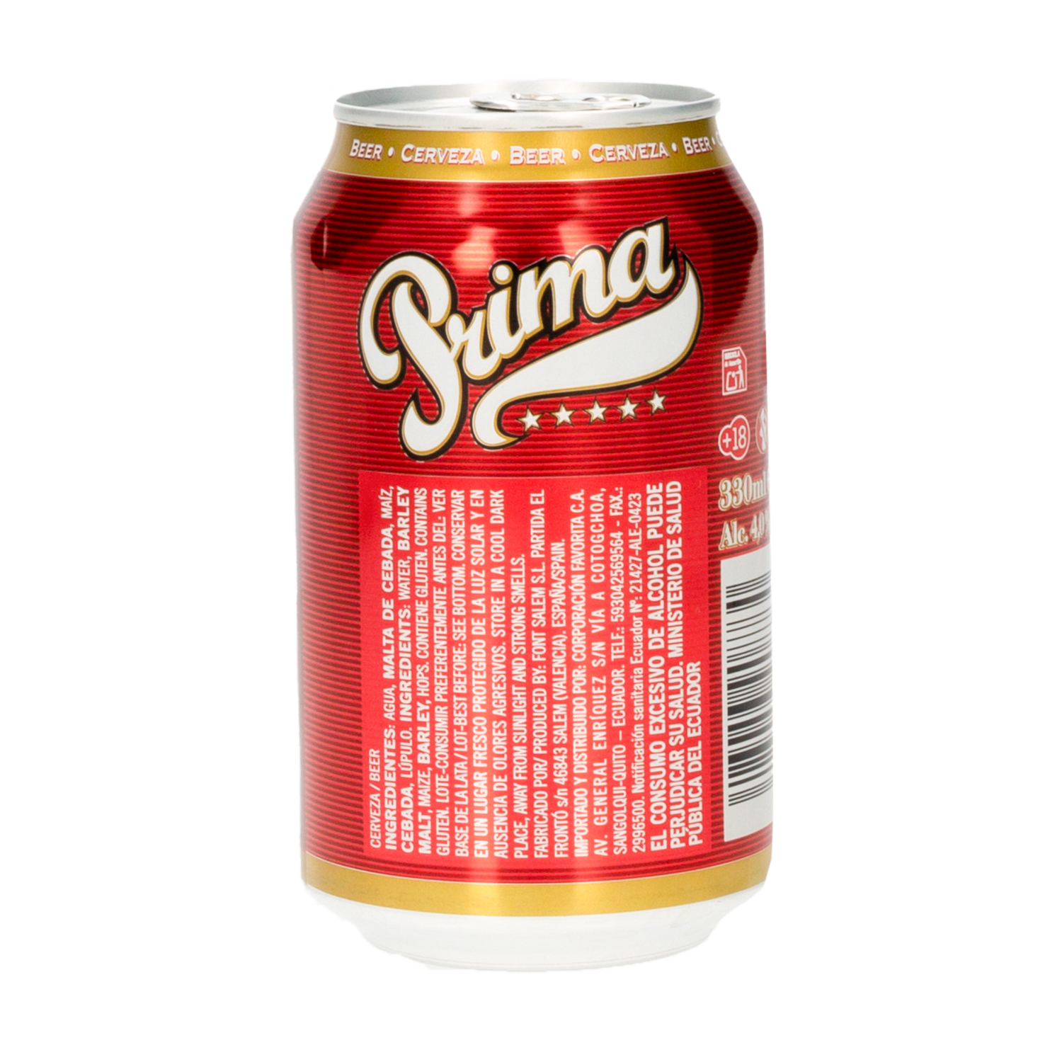 Cerveza Pilsener PRIMA 330 Ml