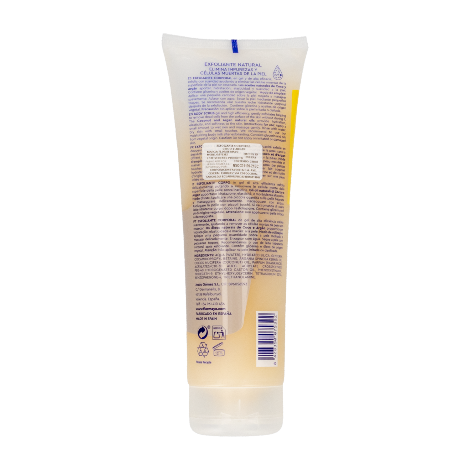 Exfoliante Corporal Con Coco Y Argán Nsoc01199-21Ec FLOR DE MAYO 230 Ml