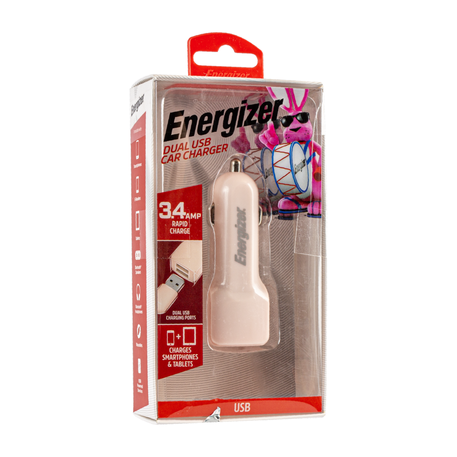 Cargador Para Auto 3,4 Amperios ENERGIZER Dual USB