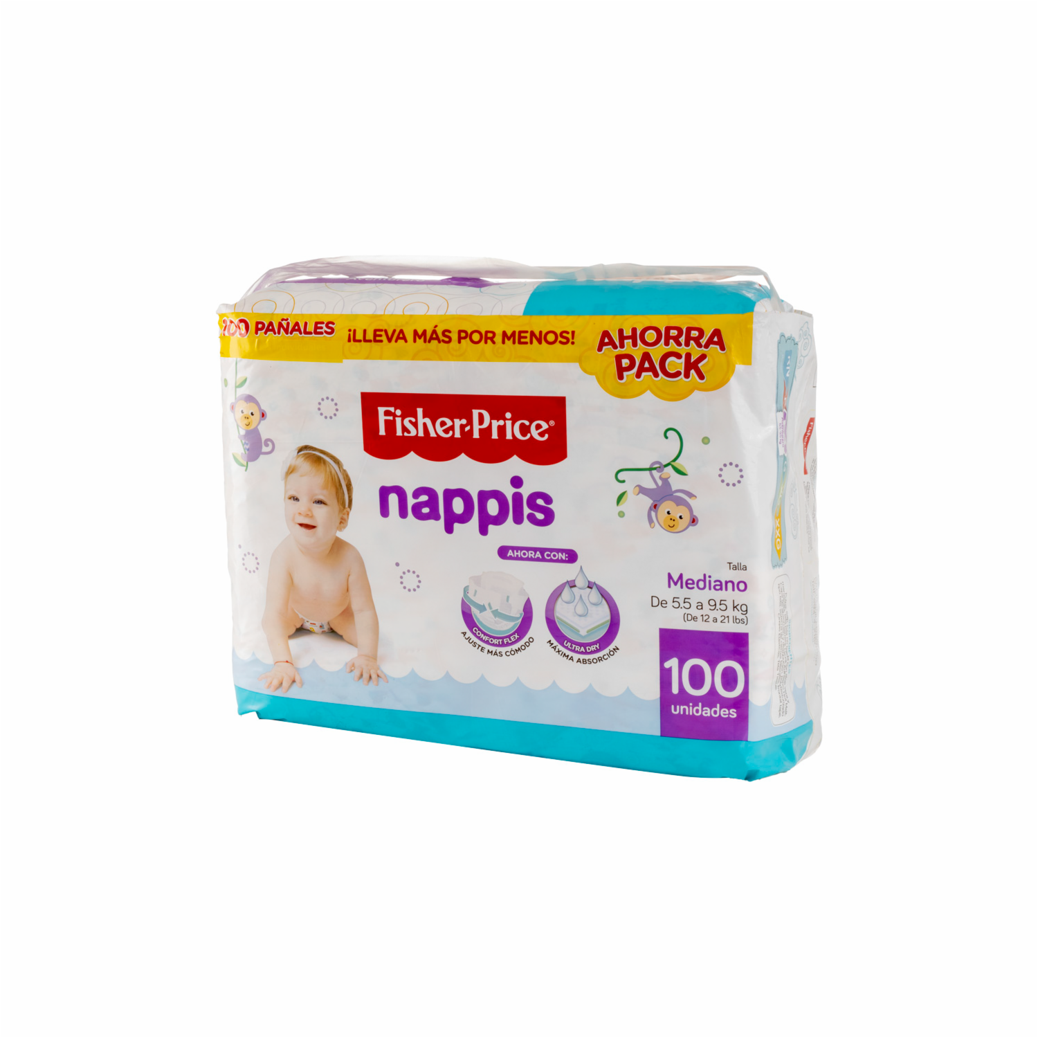 Pañales Desechables Medianos NAPPIS 1 X 100 Uds
