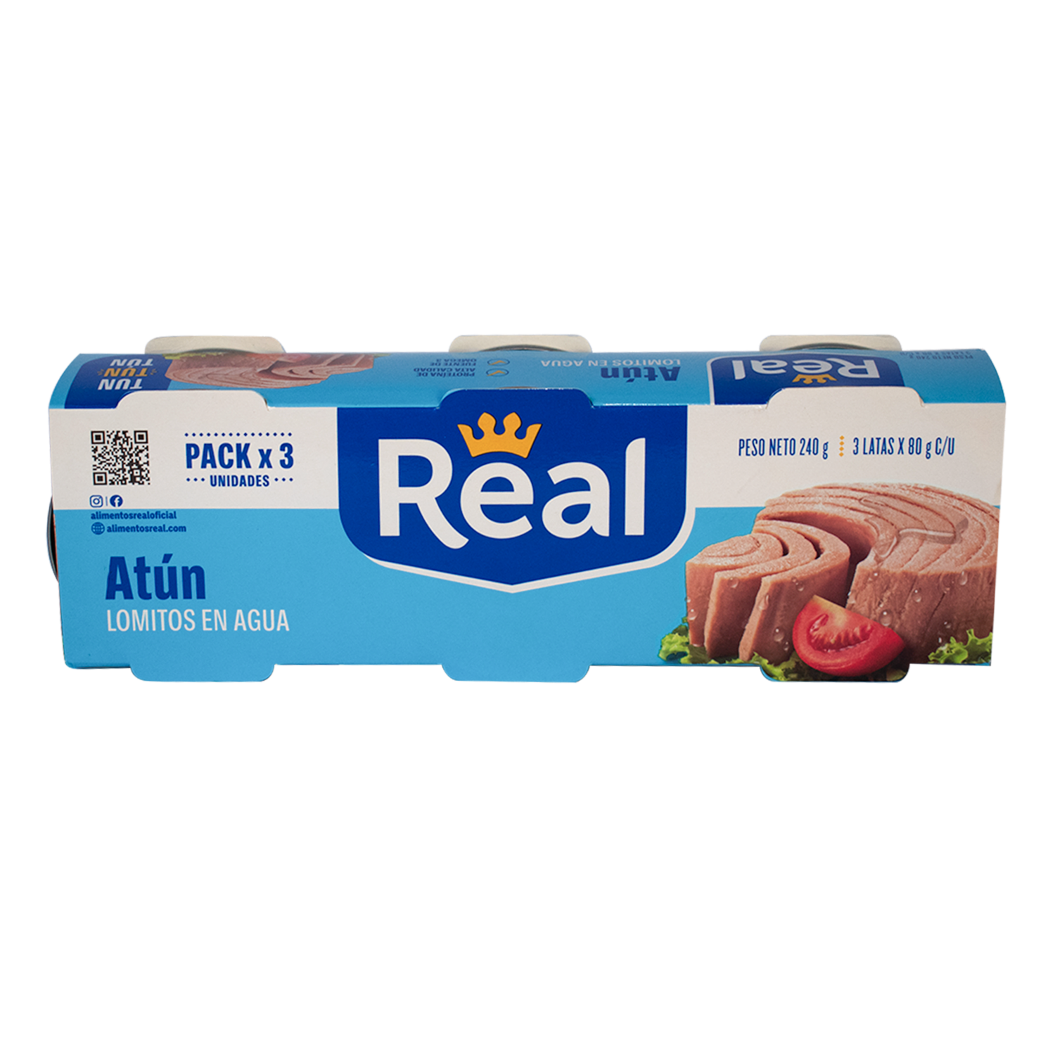 Atún Lomitos En Agua REAL 3 X 80 G