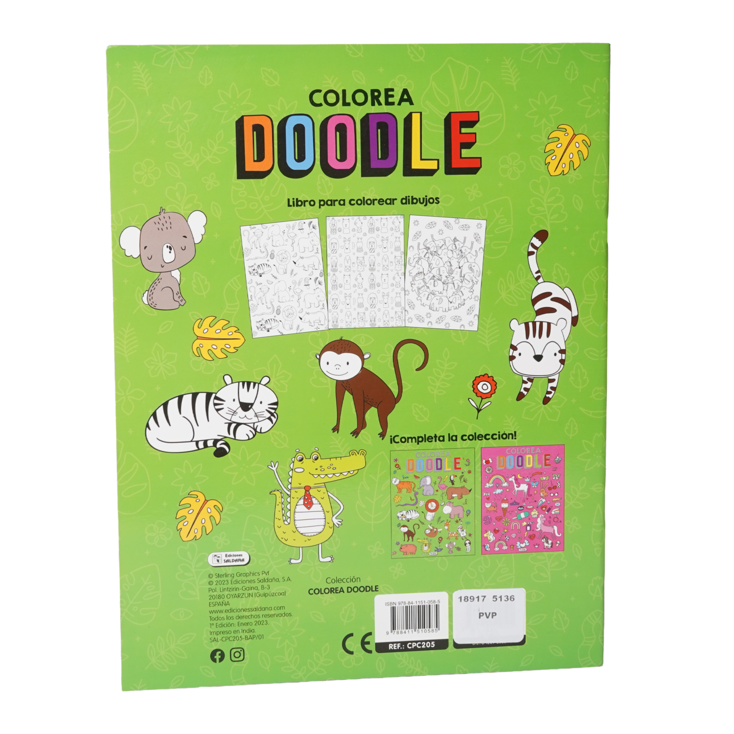 Libro Colorea Doodle 2T SALDAÑA 25 Páginas