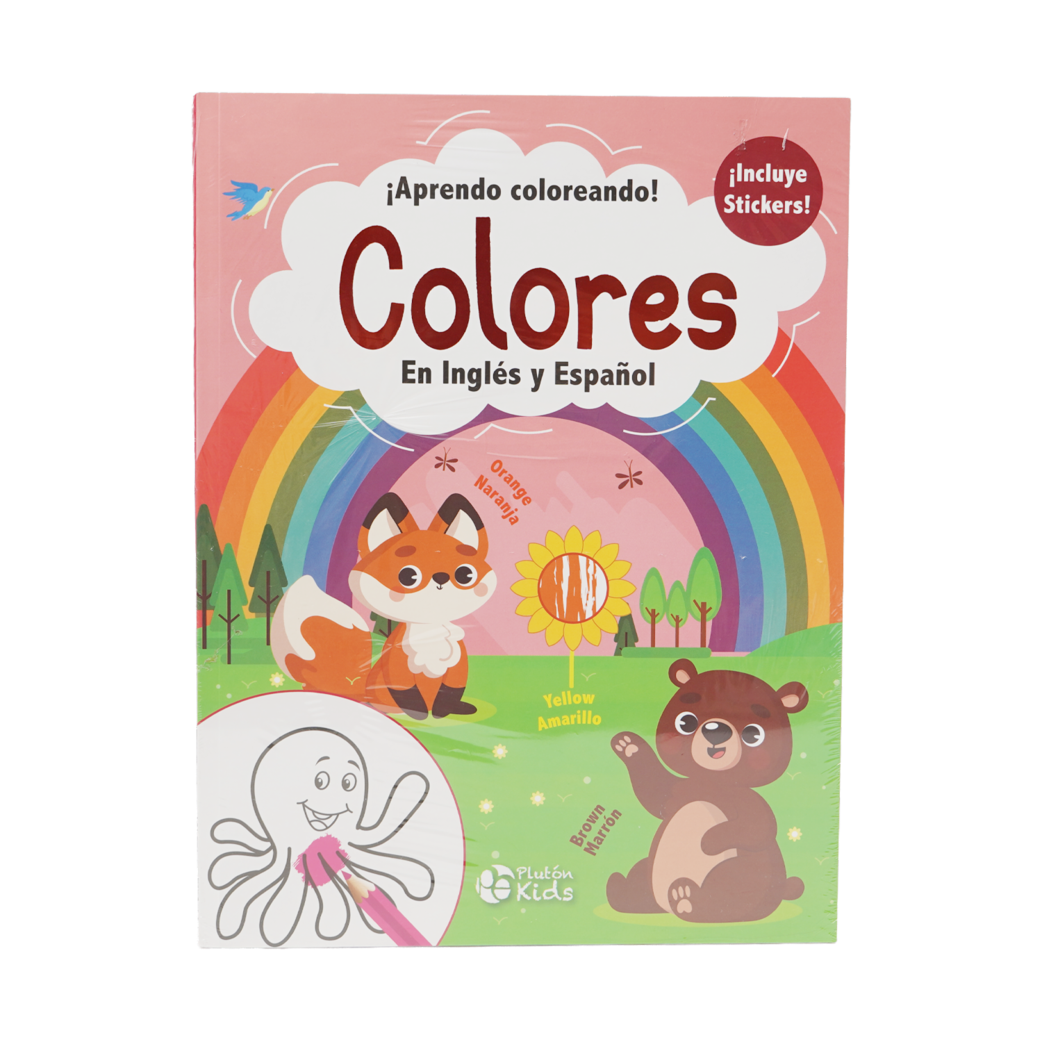 Aprendo Coloreando Colores En Inglés y Español PLUTÓN 50 Páginas