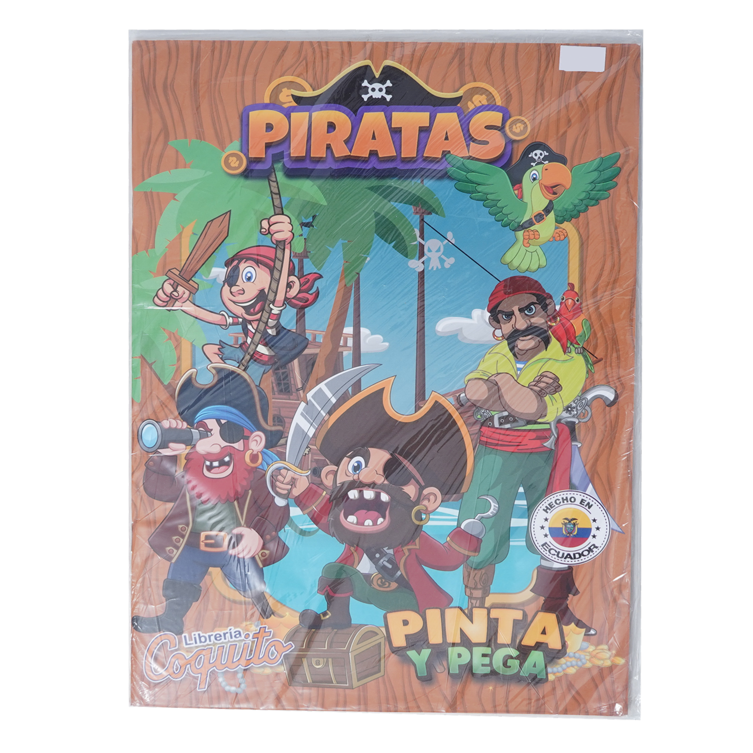 Libro Pinta Y Pega Piratas COQUITO 25 Páginas