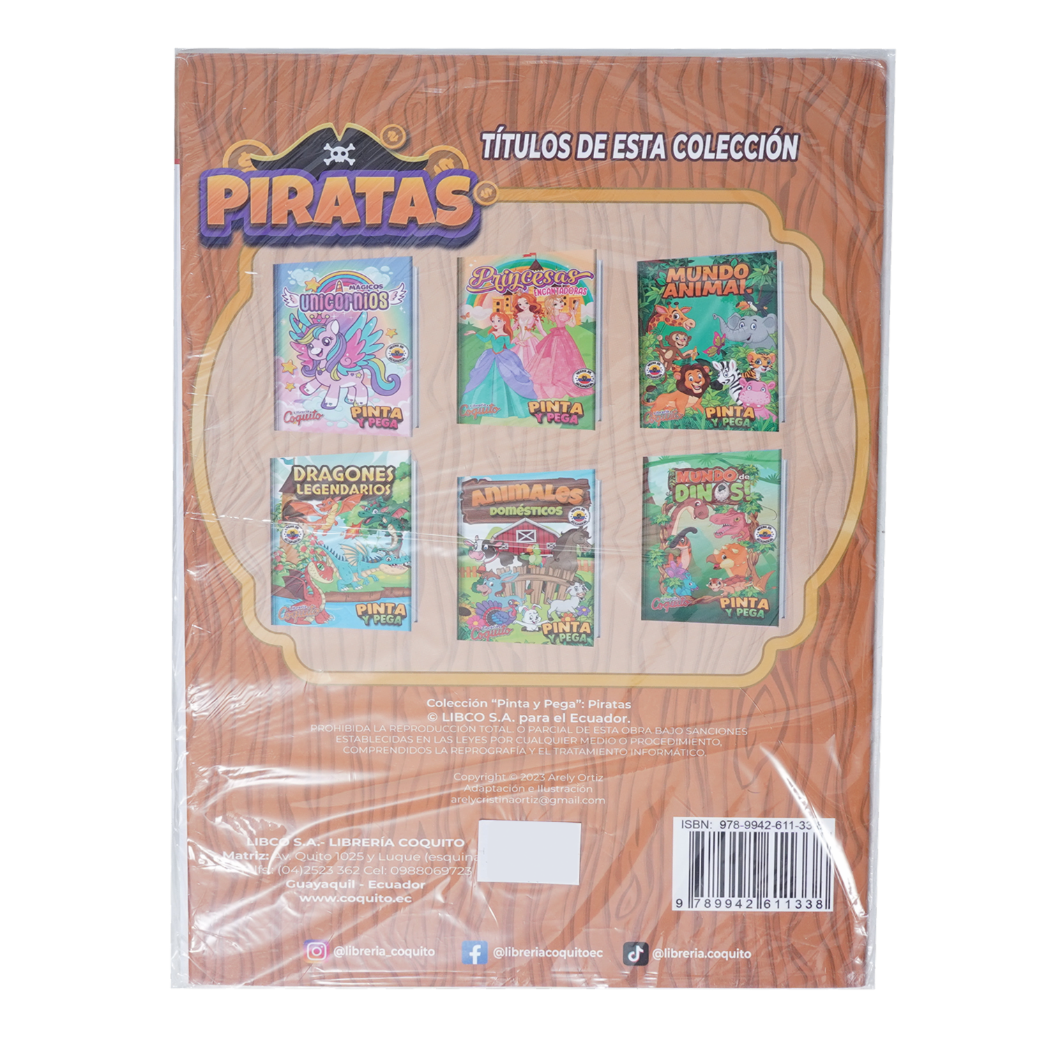 Libro Pinta Y Pega Piratas COQUITO 25 Páginas
