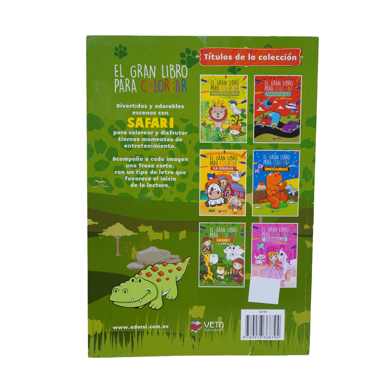 Libro Safari Grab Libro Para Colorear VETA EDICIONES 96 Páginas