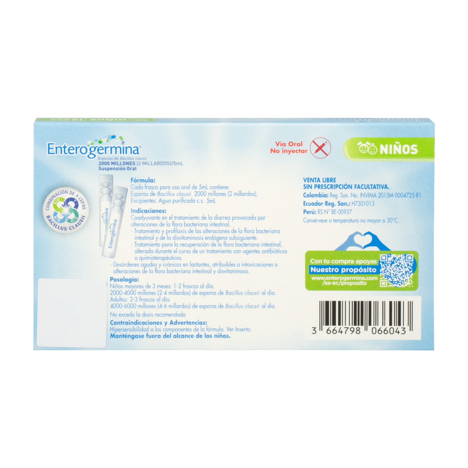 Probiótico Sin Lactosa ENTEROGERMINA 50 Ml