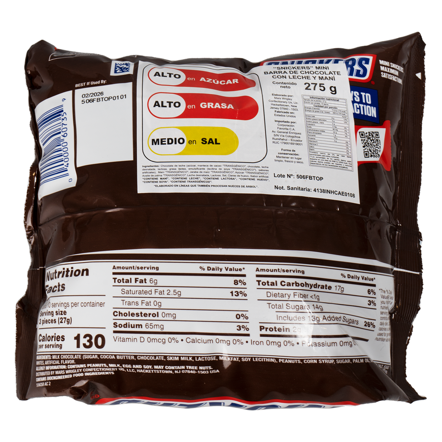 Chocolate Con Caramelo Y Maní SNICKERS 275 G