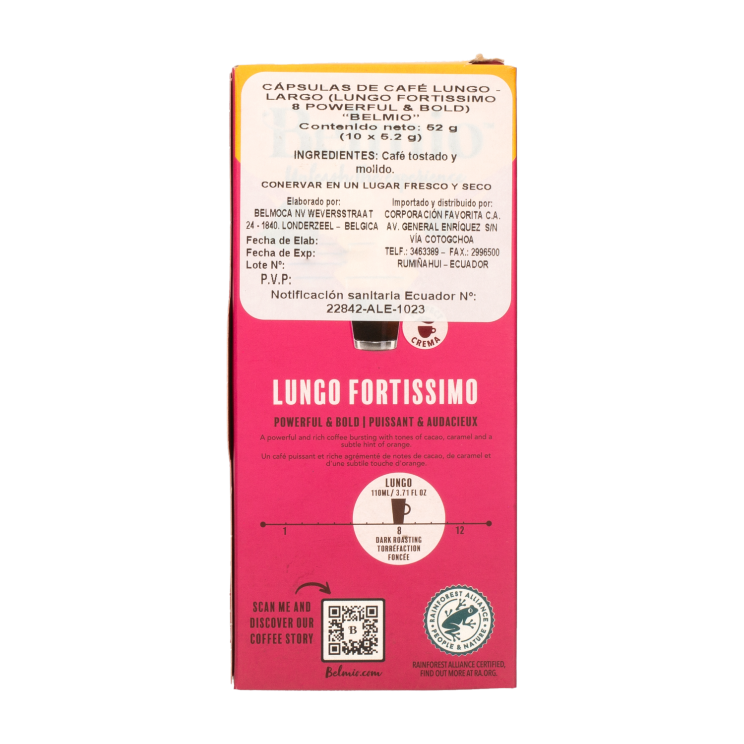 Café En Cápsulas Lungo BELMIO 52 G