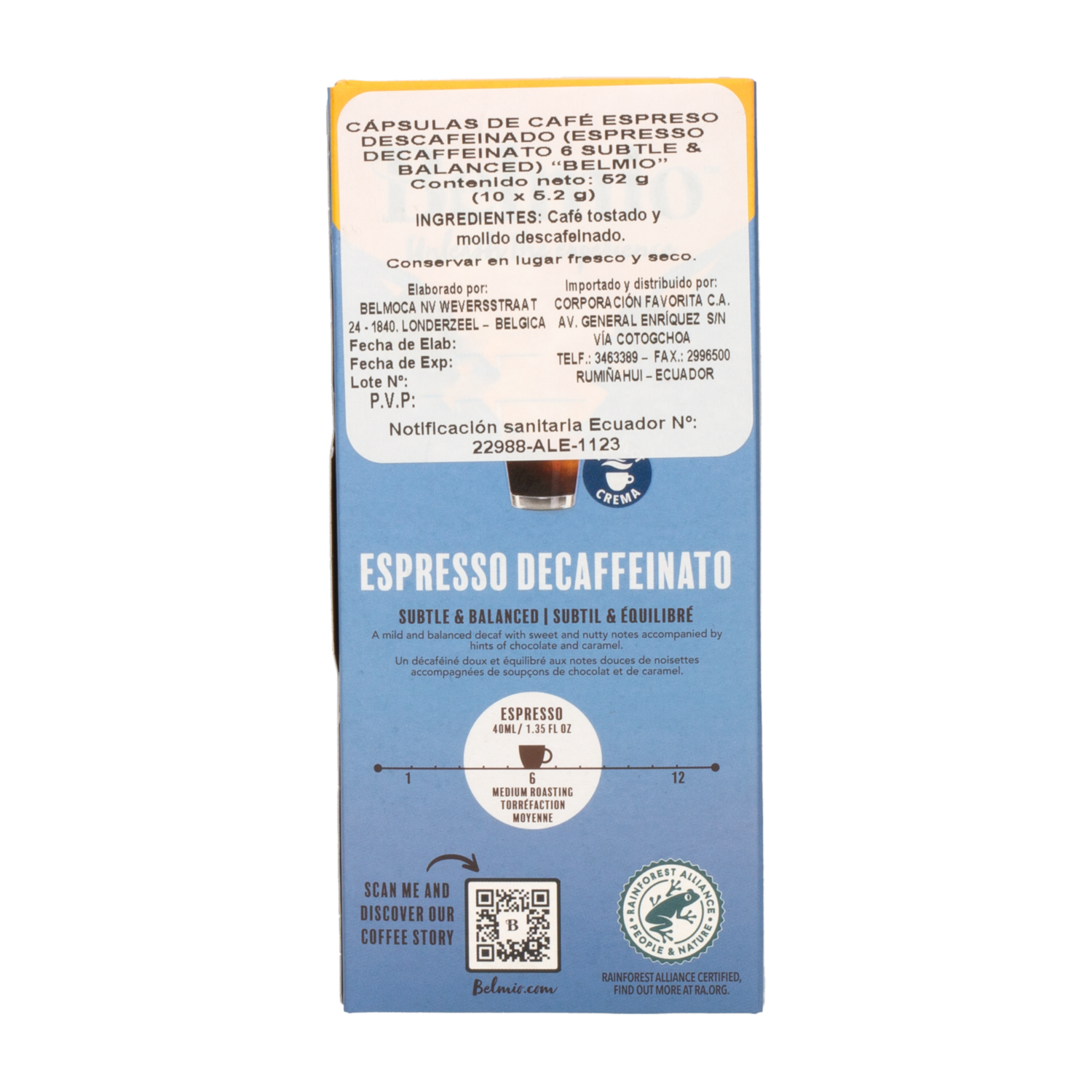 Café En Cápsulas Expreso Descafeinado BELMIO 52 G