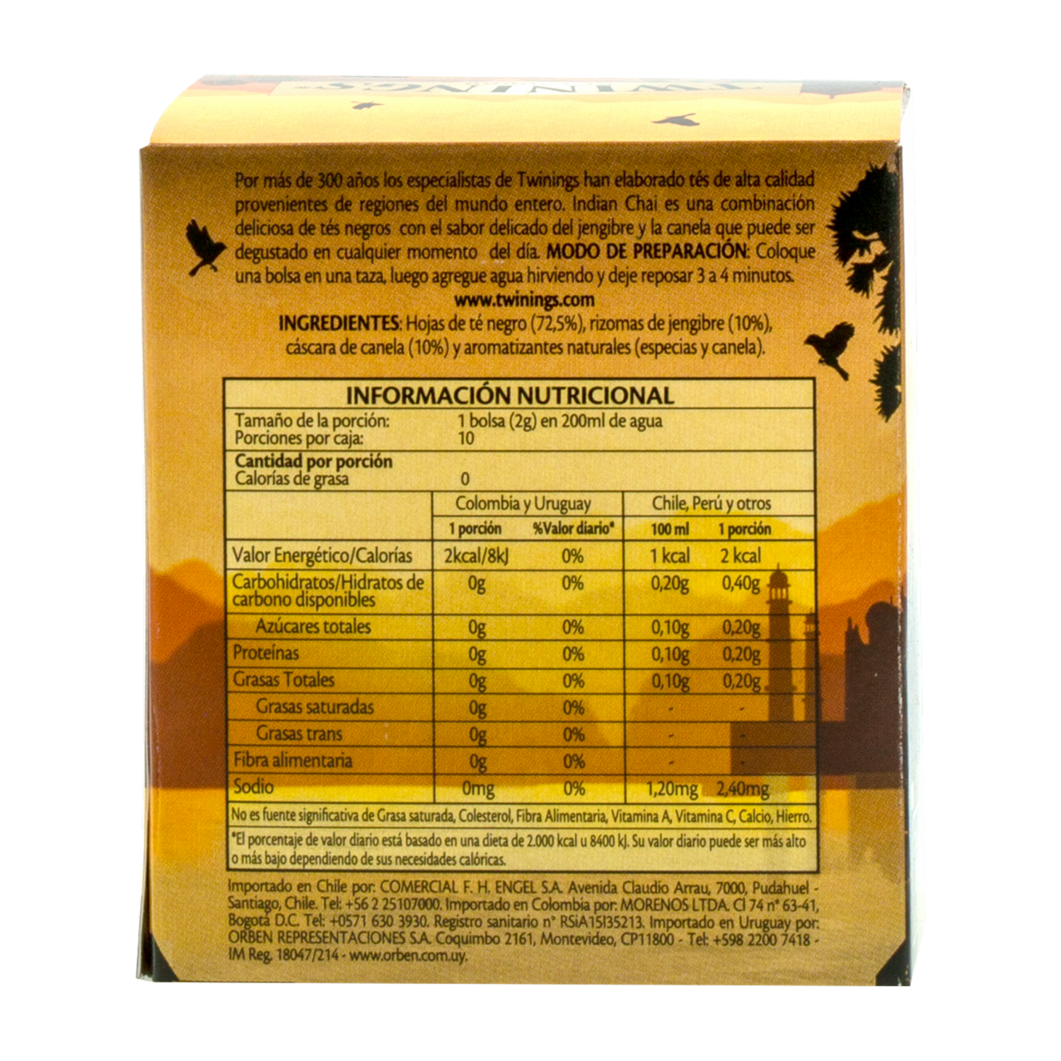 Té Indian Chai TWININGS 20 G