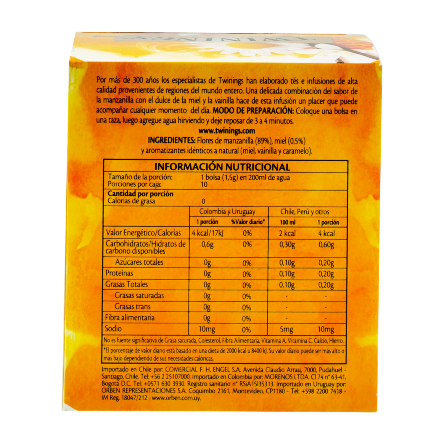 Té Manzanilla Miel Y Vainilla TWININGS 15 G