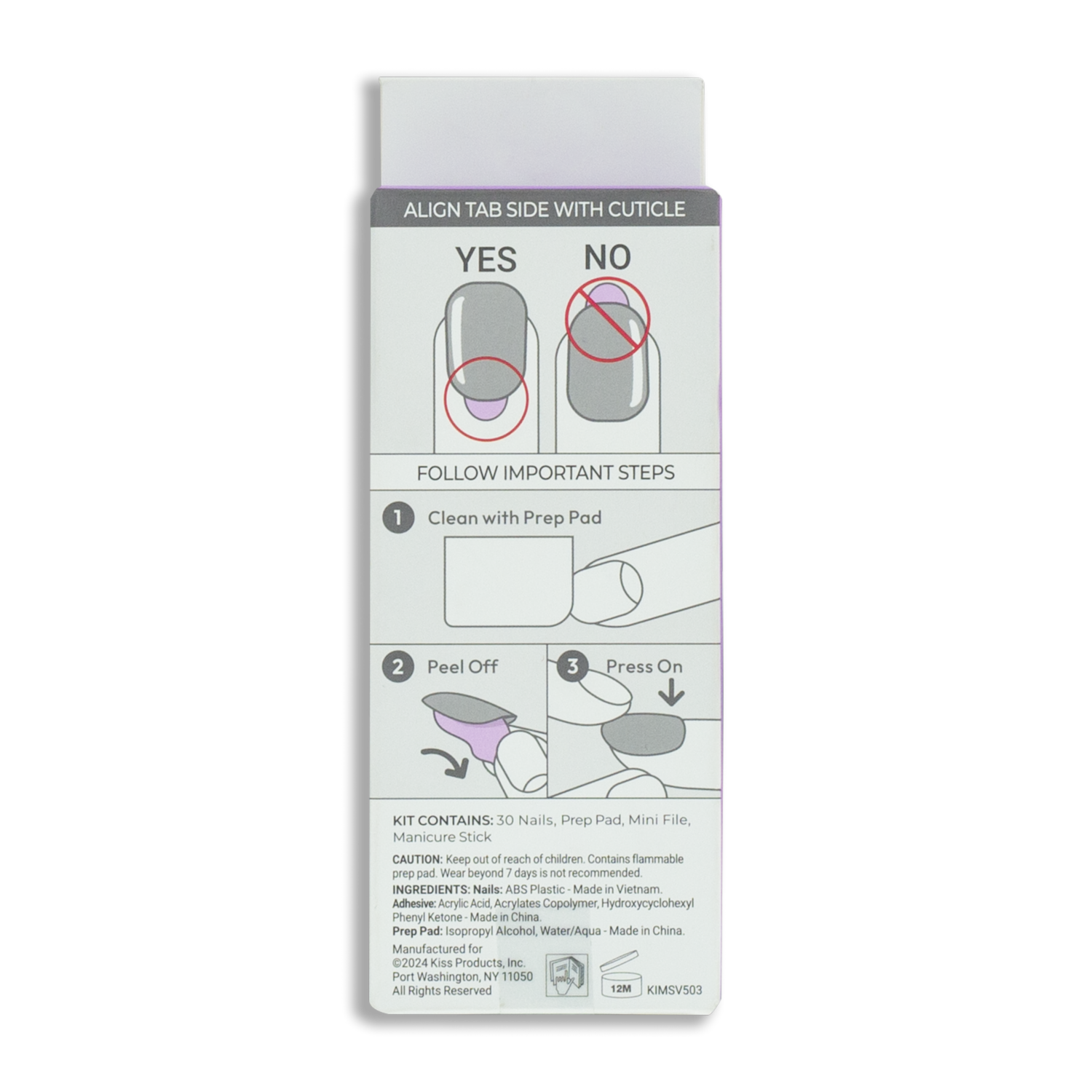 Uñas Postizas Con Brillos IMPRESS X 30 Uds