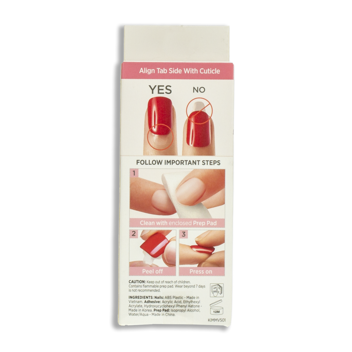 Uñas Postizas Francés Y Líneas Rojas IMPRESS X 30 Uds