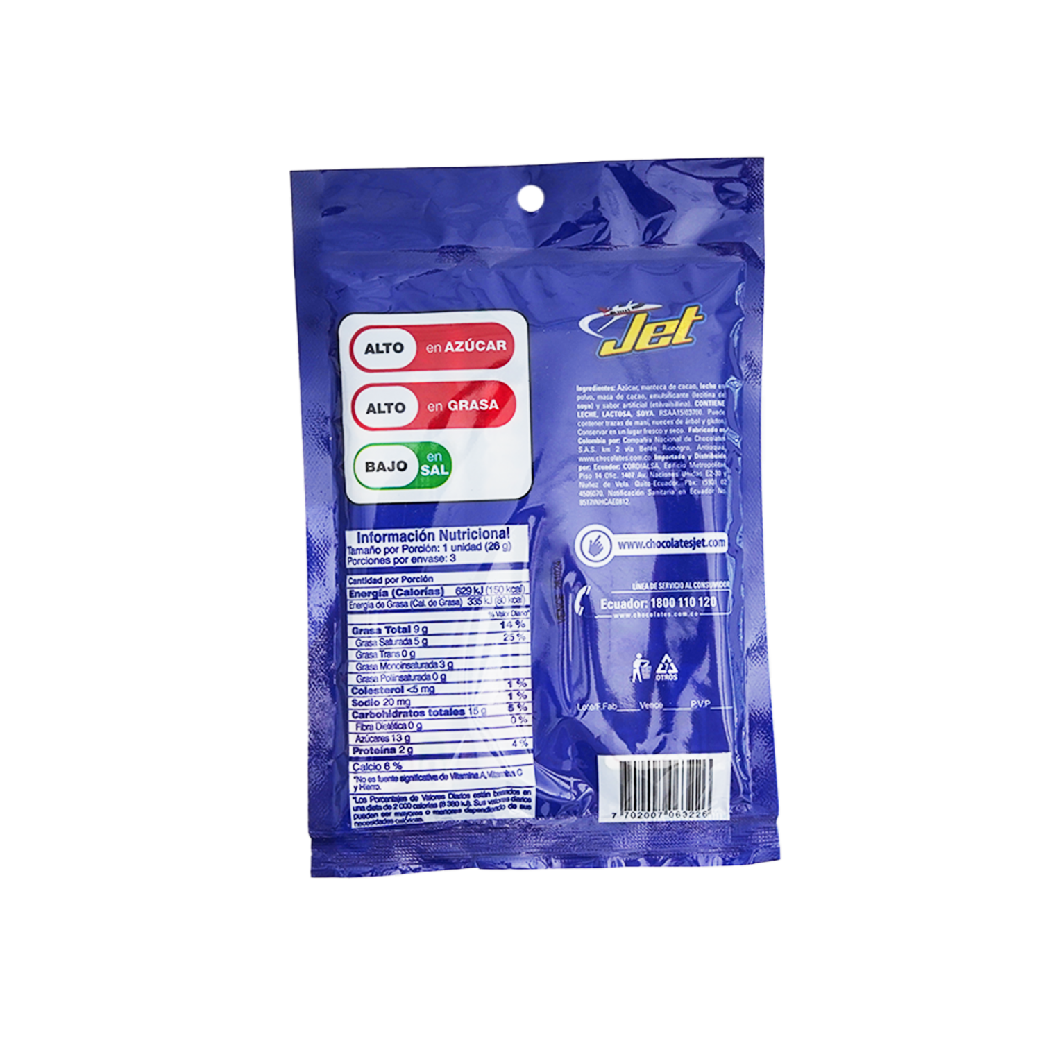 Chocolate Con Leche JET 78 G