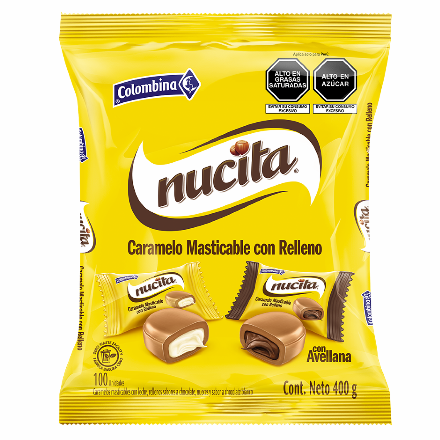 Caramelos Blandos Masticables De Leche  Surtidos Con Relleno NUCITA 400 G