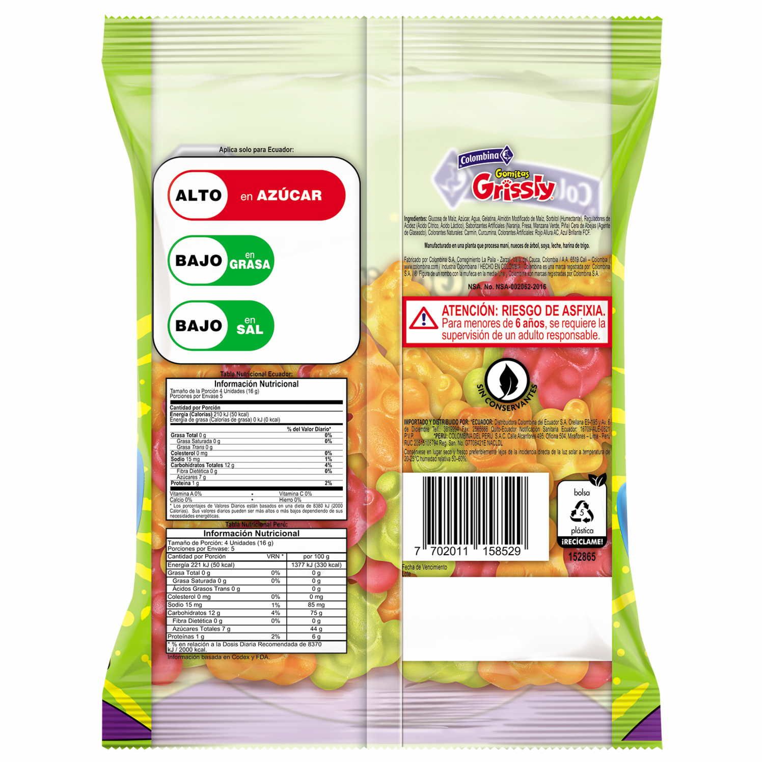 Gomitas Osos GRISSLY 80 G