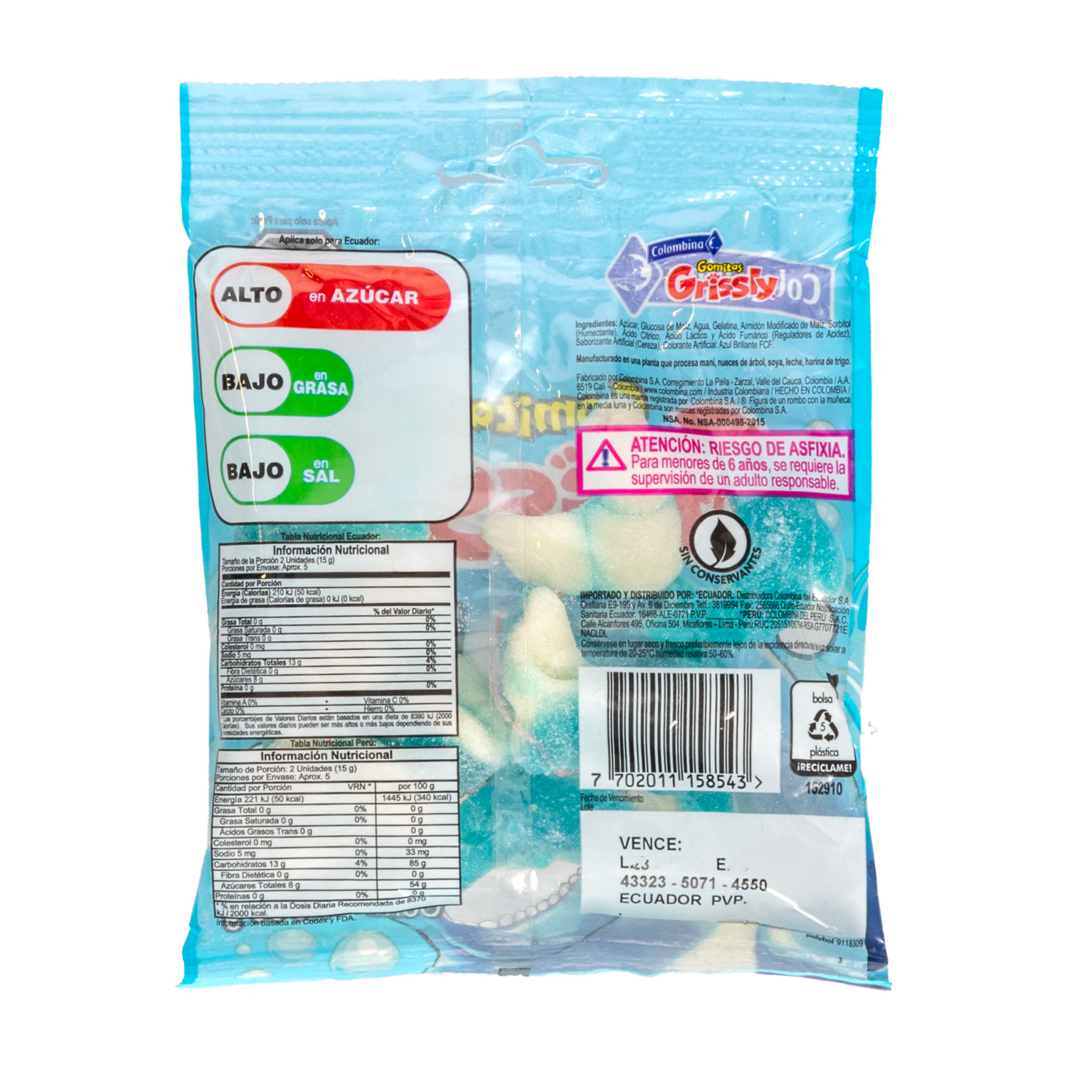 Gomitas Delfín GRISSLY 80 G