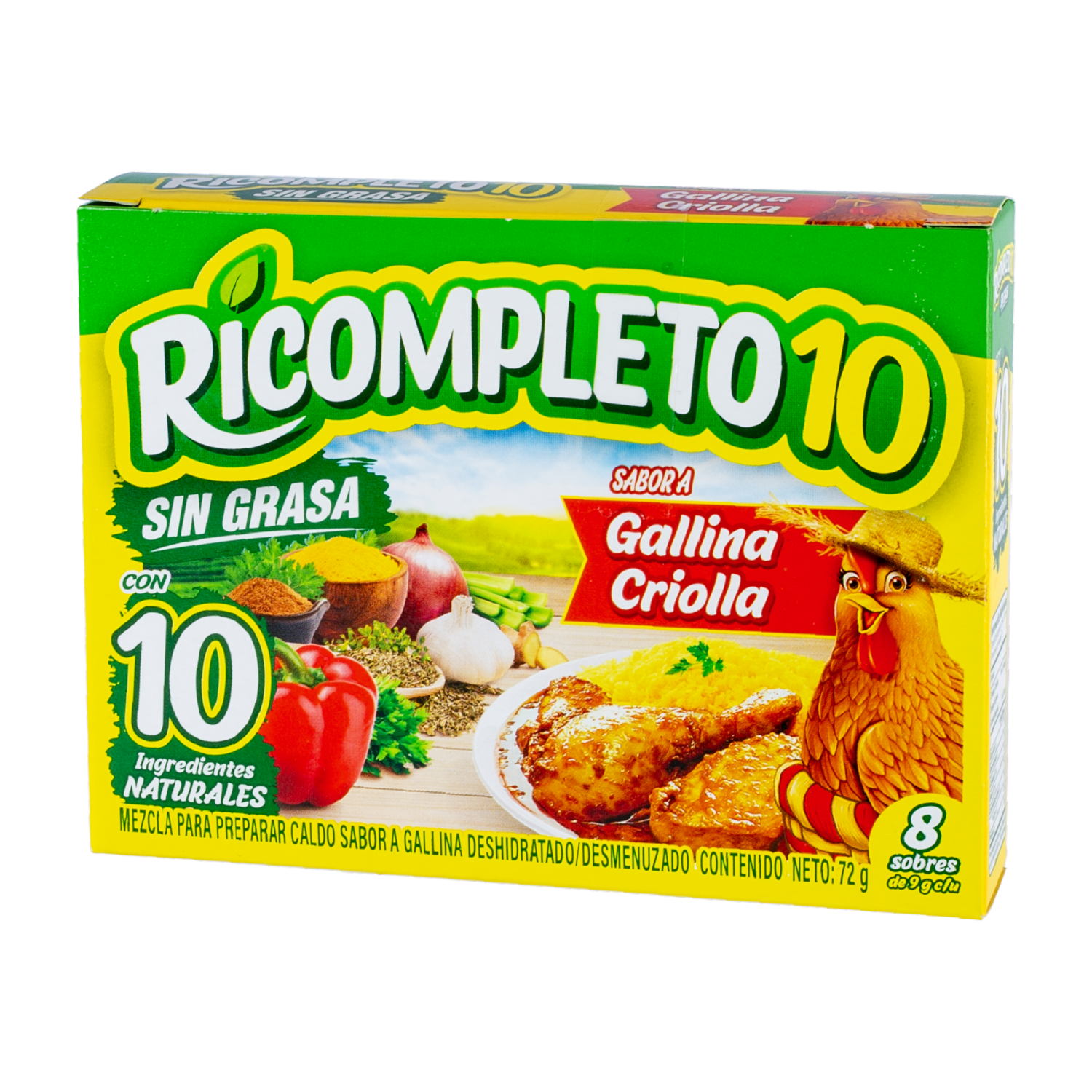 Caldo De Gallina Criolla En Polvo RICOMPLETO 10 72 G