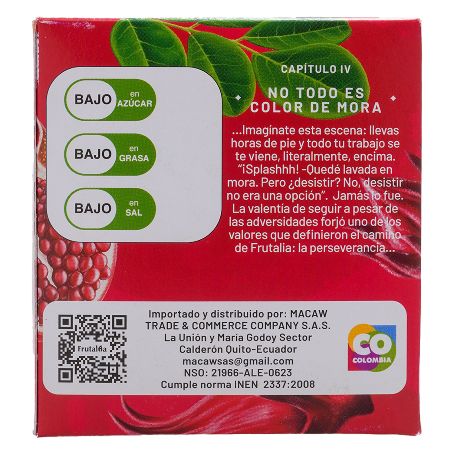 Té Fusión Granda Y Arándanos Con Flor De Jamaica Y Moringa FRUTALIA 140 G