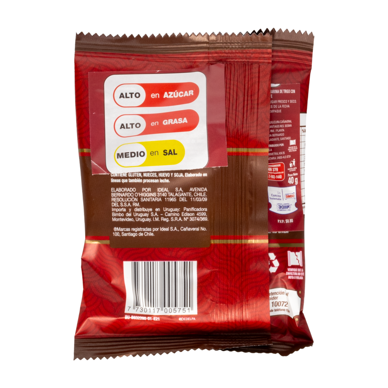 Galletas Dulces Con Chispas De Chocolate NUTRA BIEN 40 G