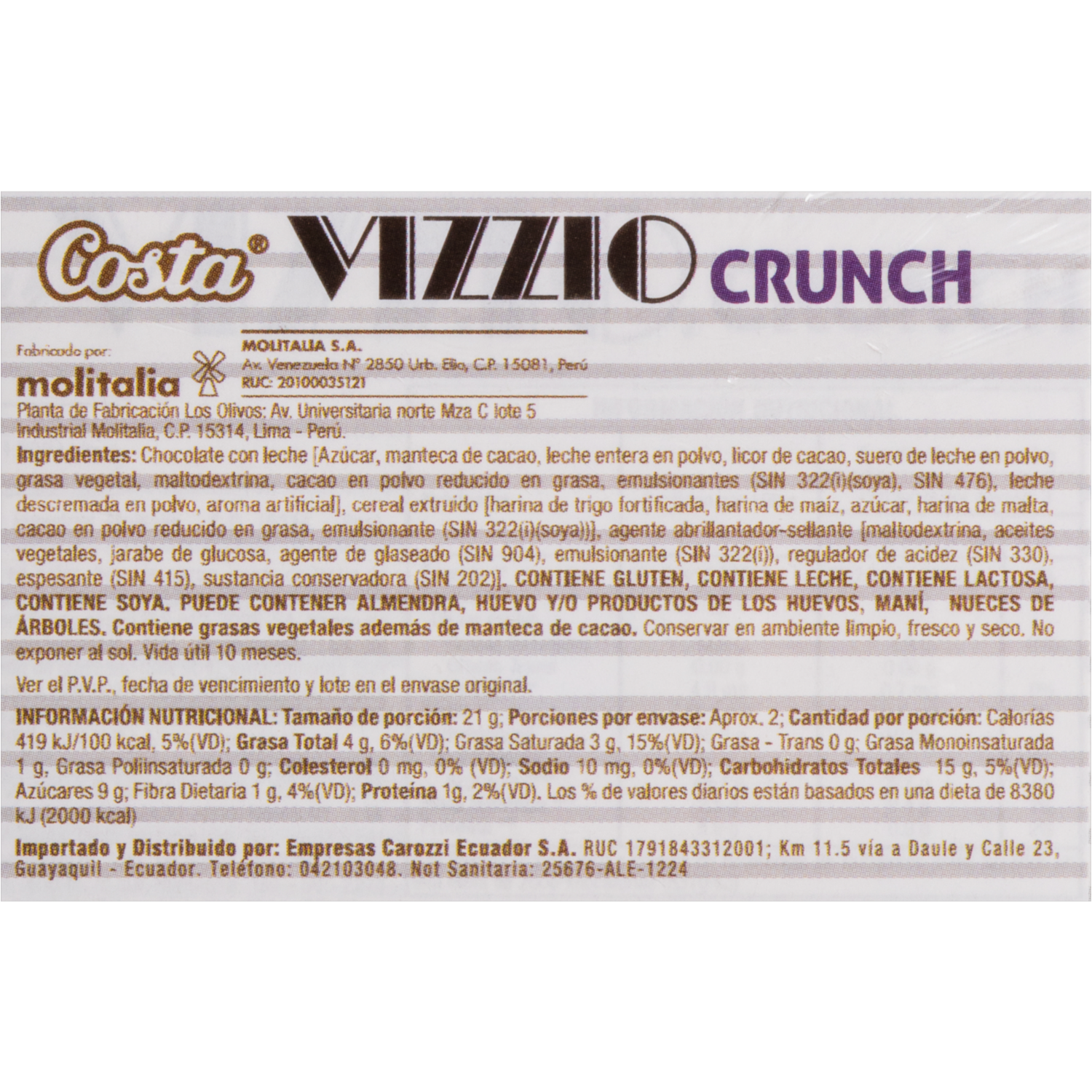 Chocolate Crunch VIZZIO 45 G