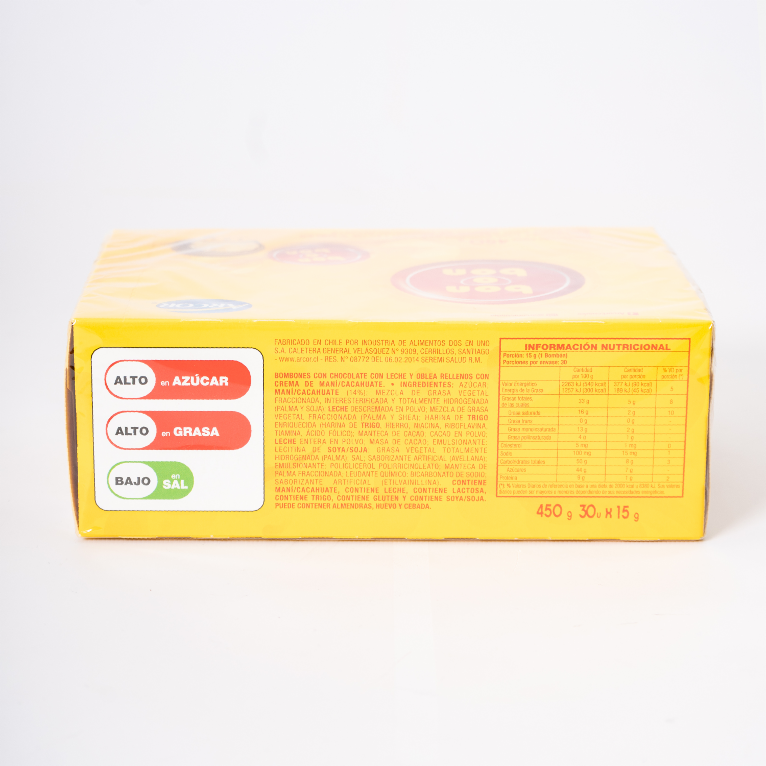 Chocolate Bon O Bon Con Leche ARCOR 450 G