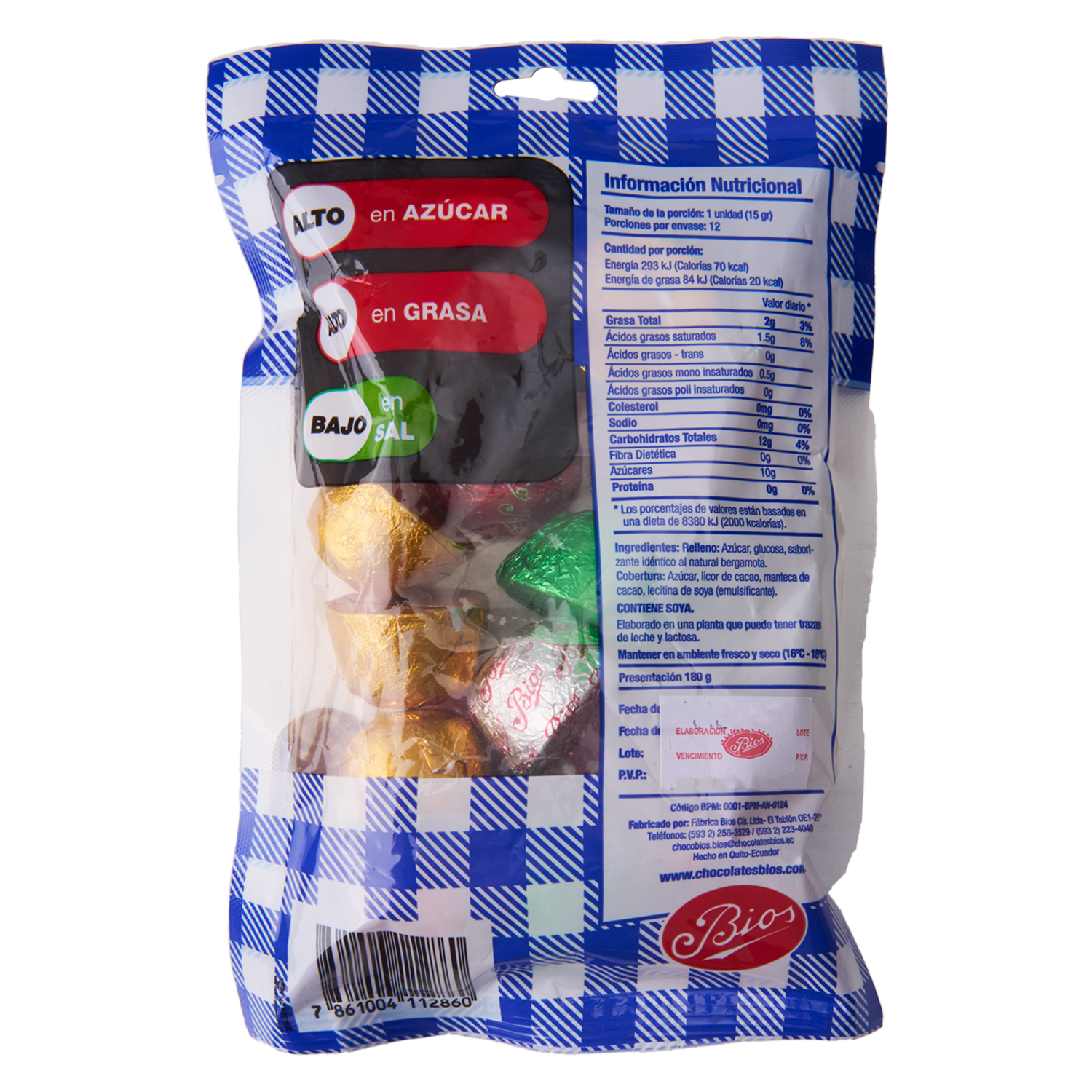 Bombones Rellenos Amelcochados BIOS 180 G