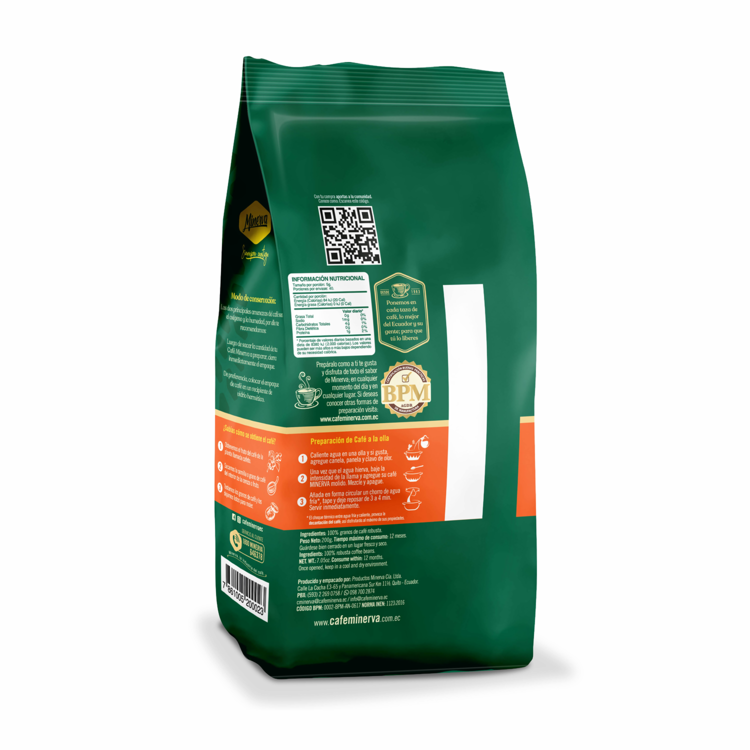 Café Tostado Y Molido Clásico MINERVA 200 G
