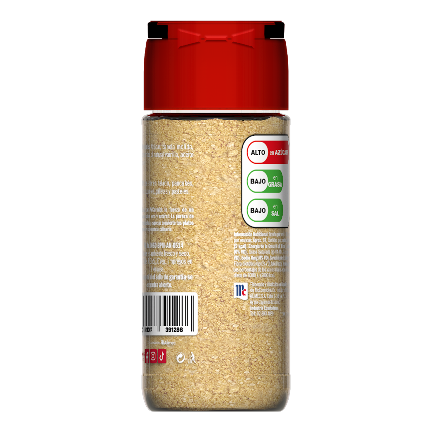 Sazonador Dulce Vainilla Y Canela MCCORMICK 84 G