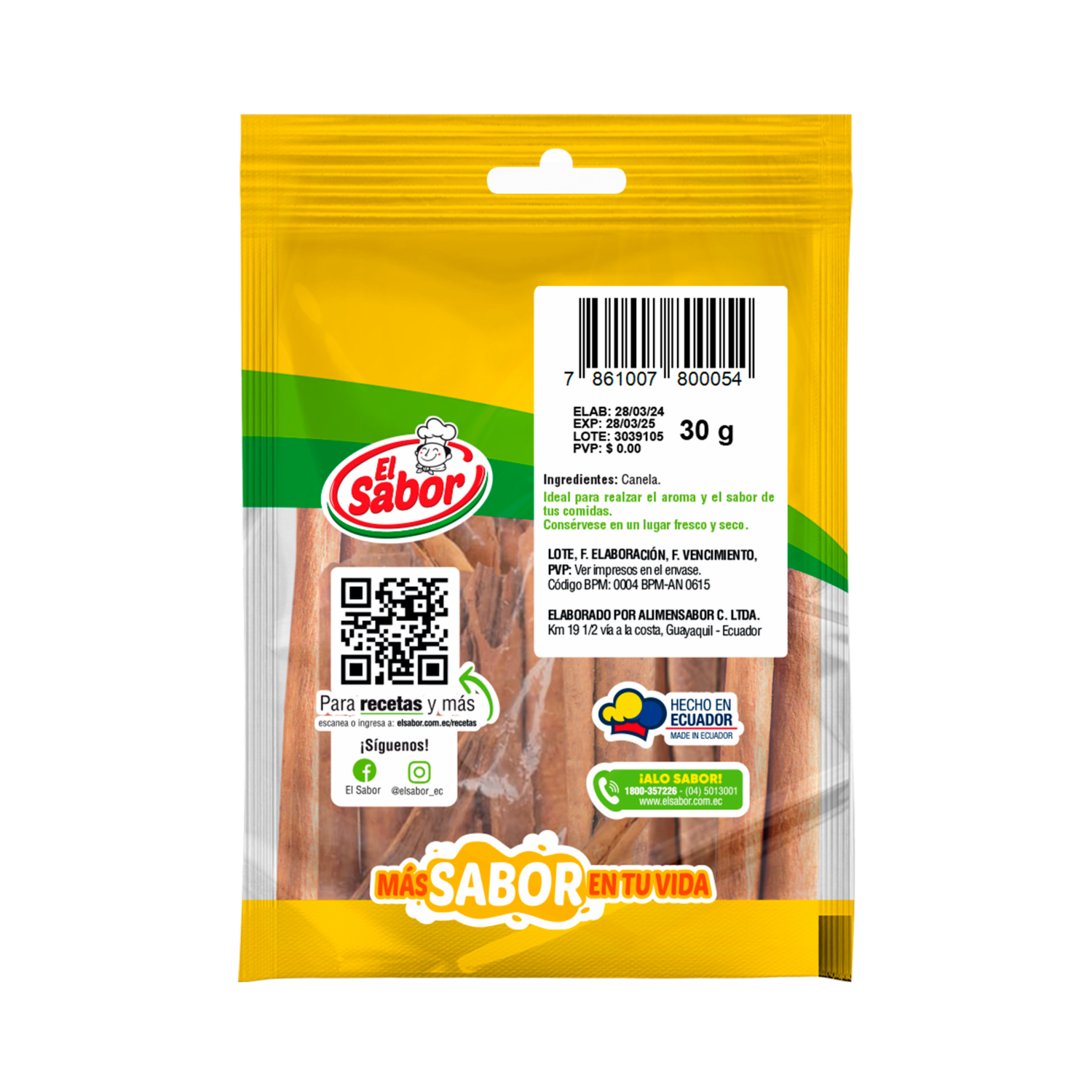 Canela Natural EL SABOR 30 G