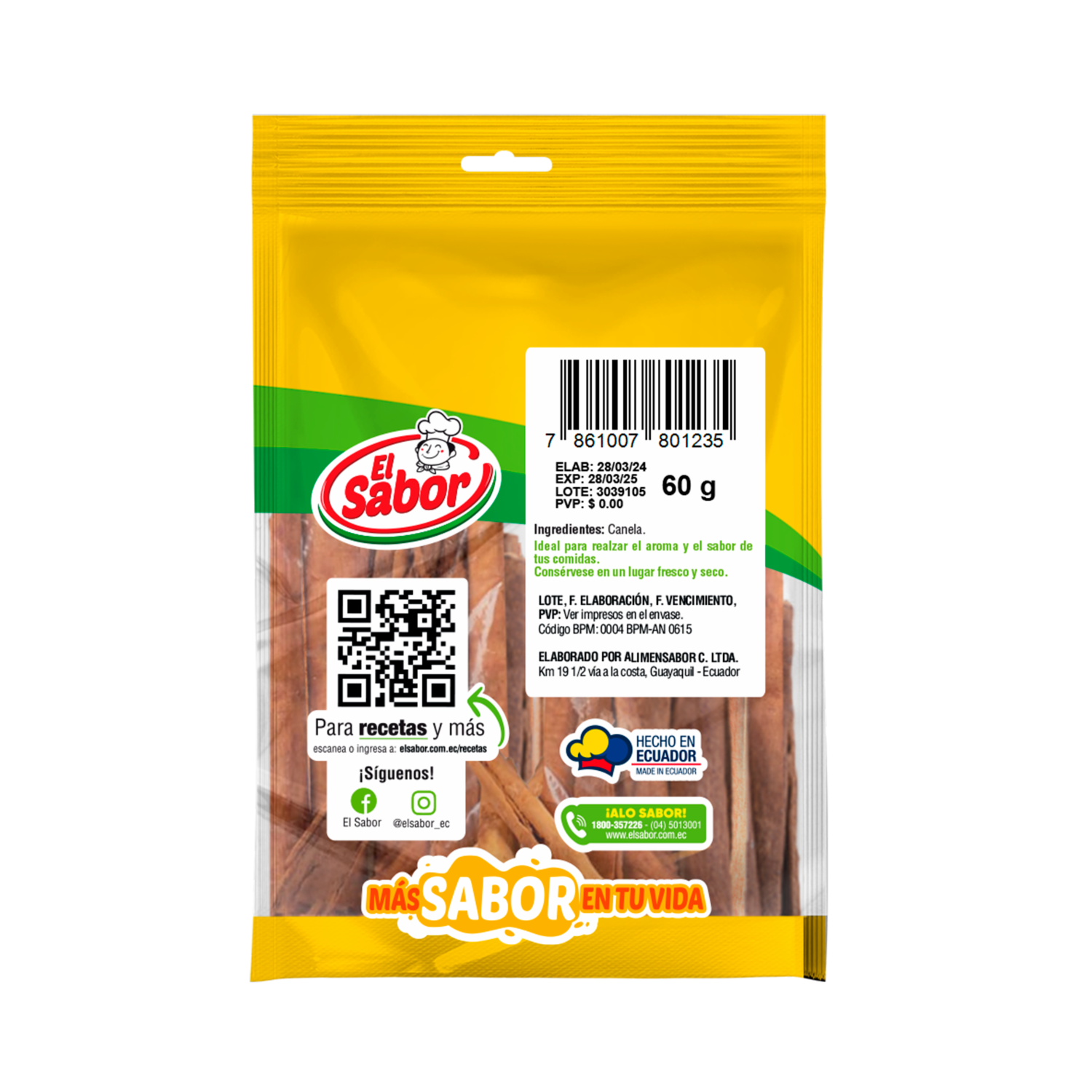 Canela Natural EL SABOR 60 G