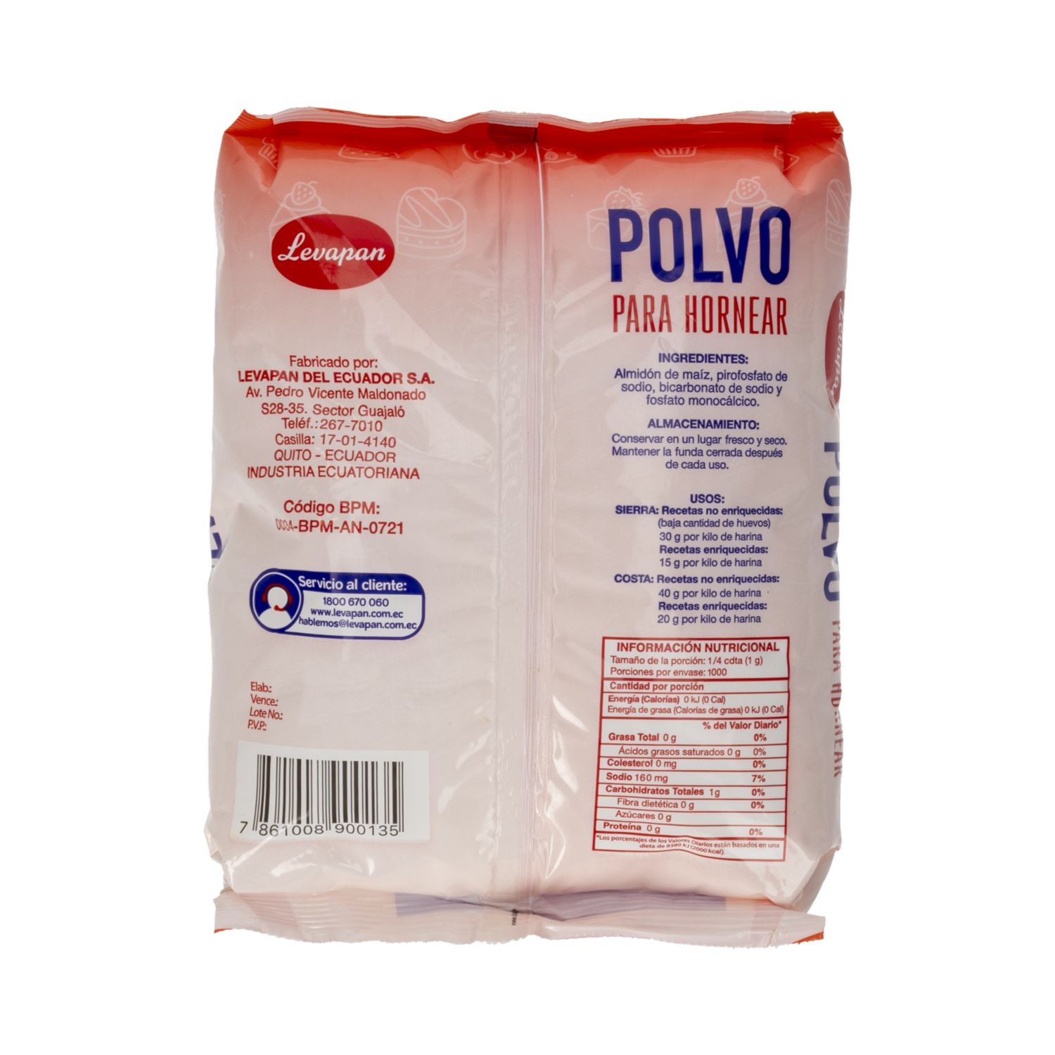 Polvo De Hornear Para Repostería LEVAPAN 1000 G