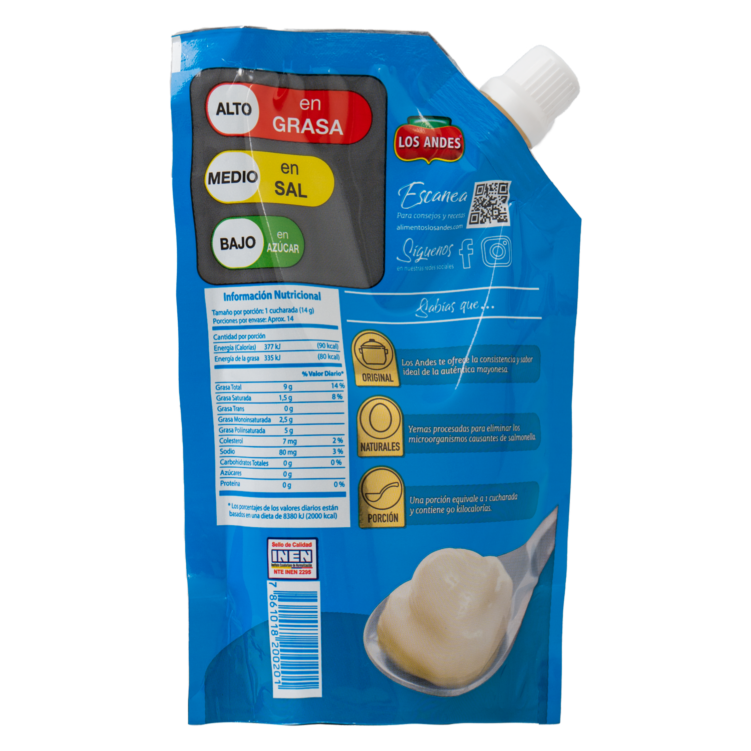 Mayonesa Natural Econopack LOS ANDES 200 G