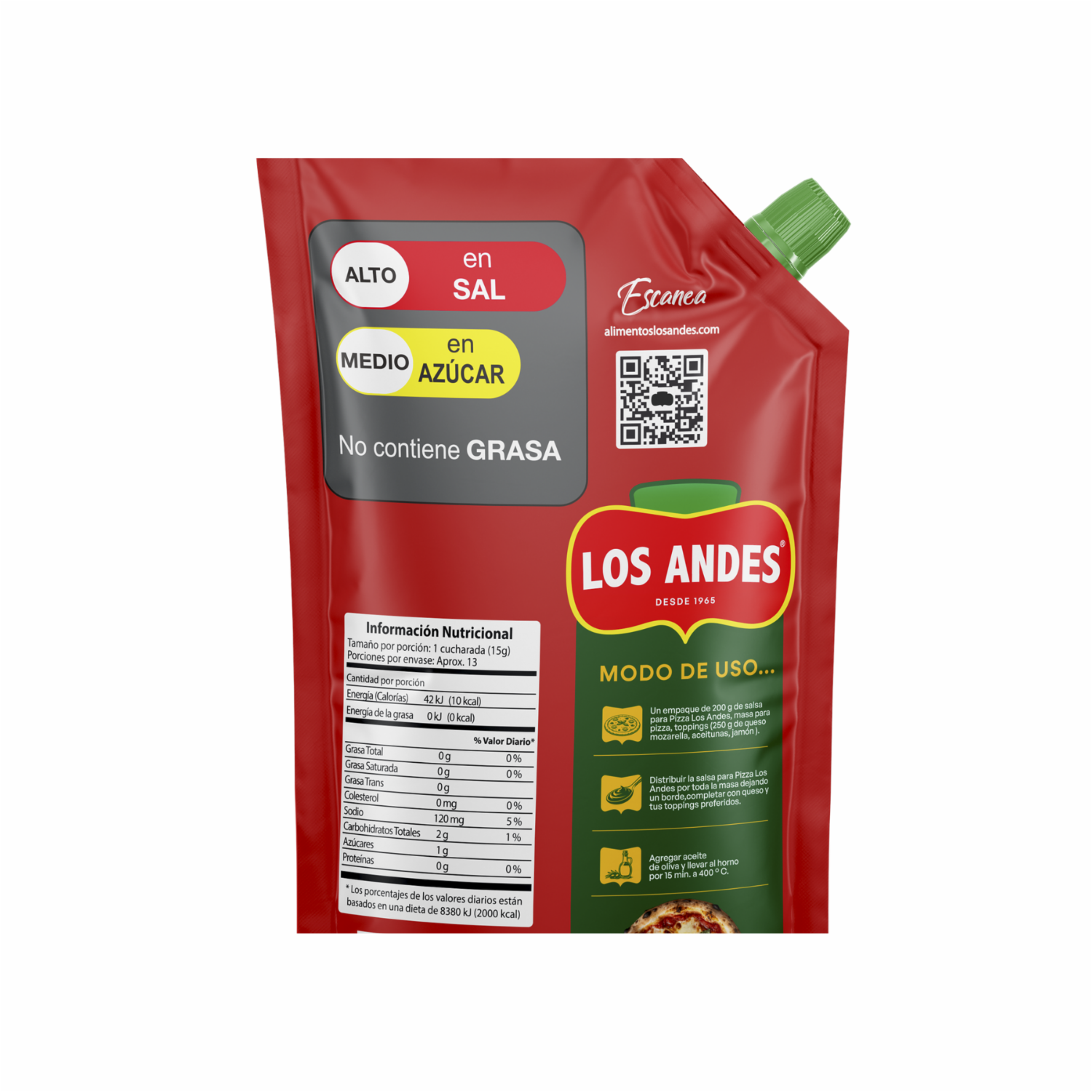 Salsa Pizza Receta Original LOS ANDES DoyPack 200 G