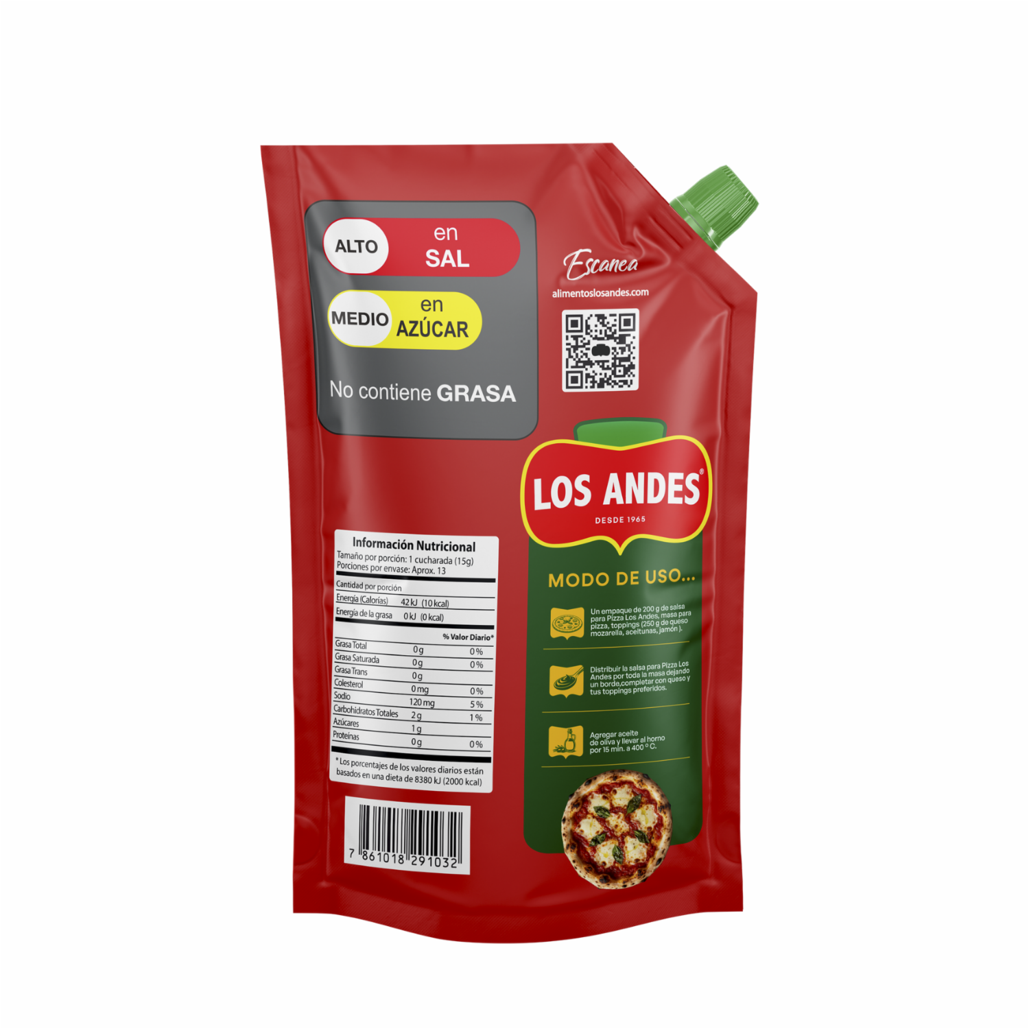 Salsa Pizza Receta Original LOS ANDES DoyPack 200 G