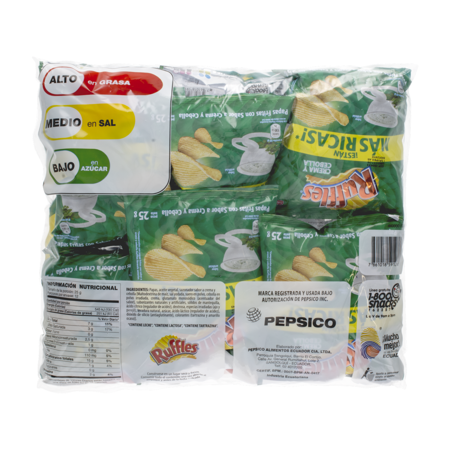 Papas Fritas Sabor A Cebolla RUFFLES 300 G