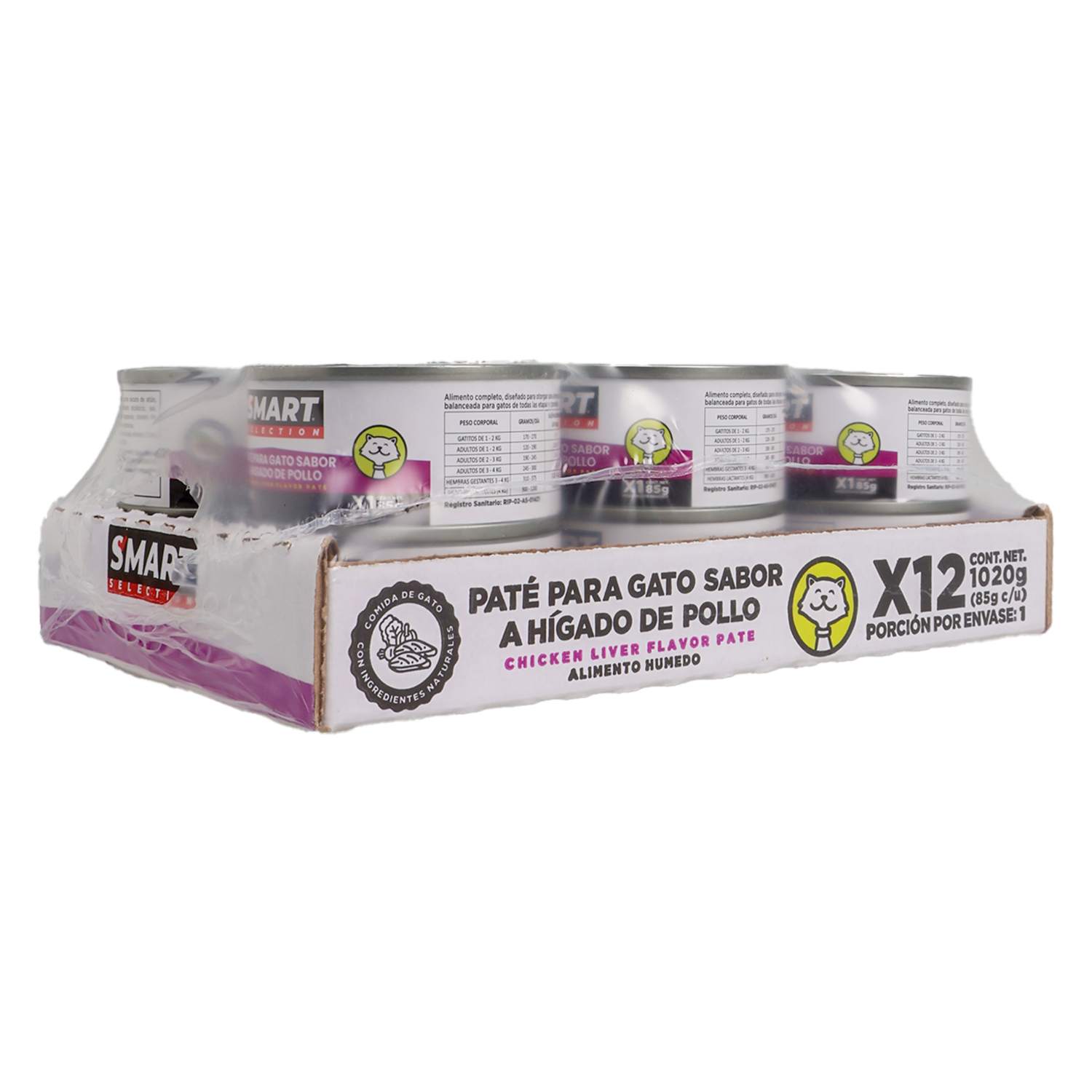 Alimento Húmedo Para Gatos Pate De Hígado De Pollo SMART SELECTION 12 X 85 G