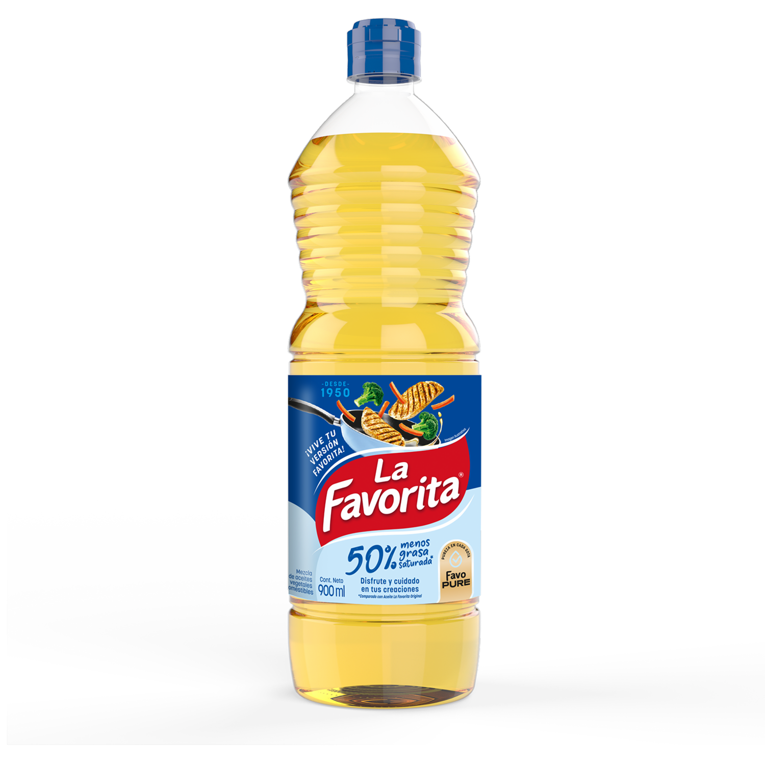 Aceite Comestible 50% Menos Grasa Saturada LA FAVORITA 900 Ml