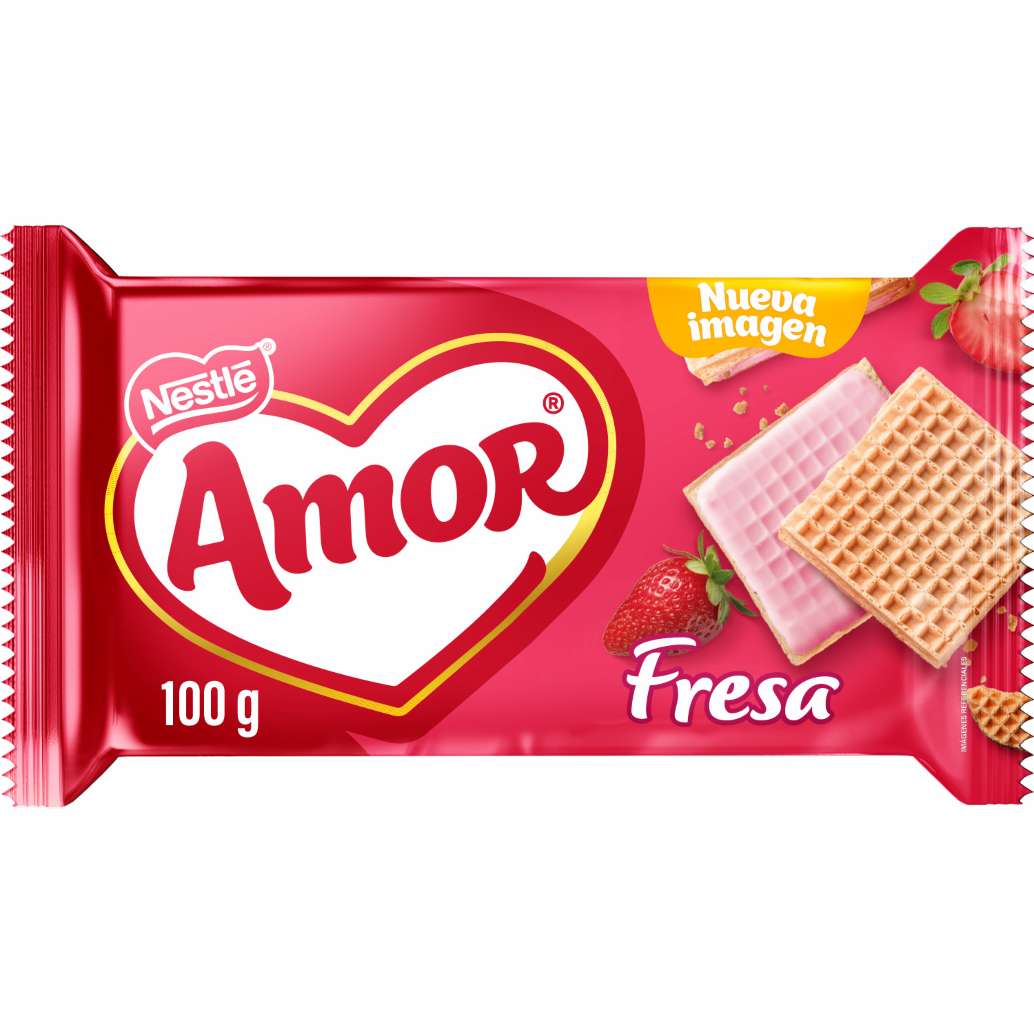 Galletas Dulces Waffer Fresa AMOR 100 G