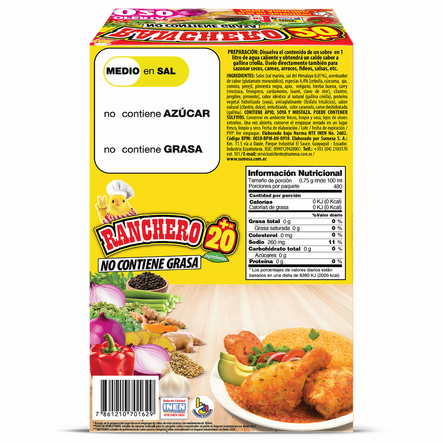 Caldo De Gallina En Polvo RANCHERO 360 G