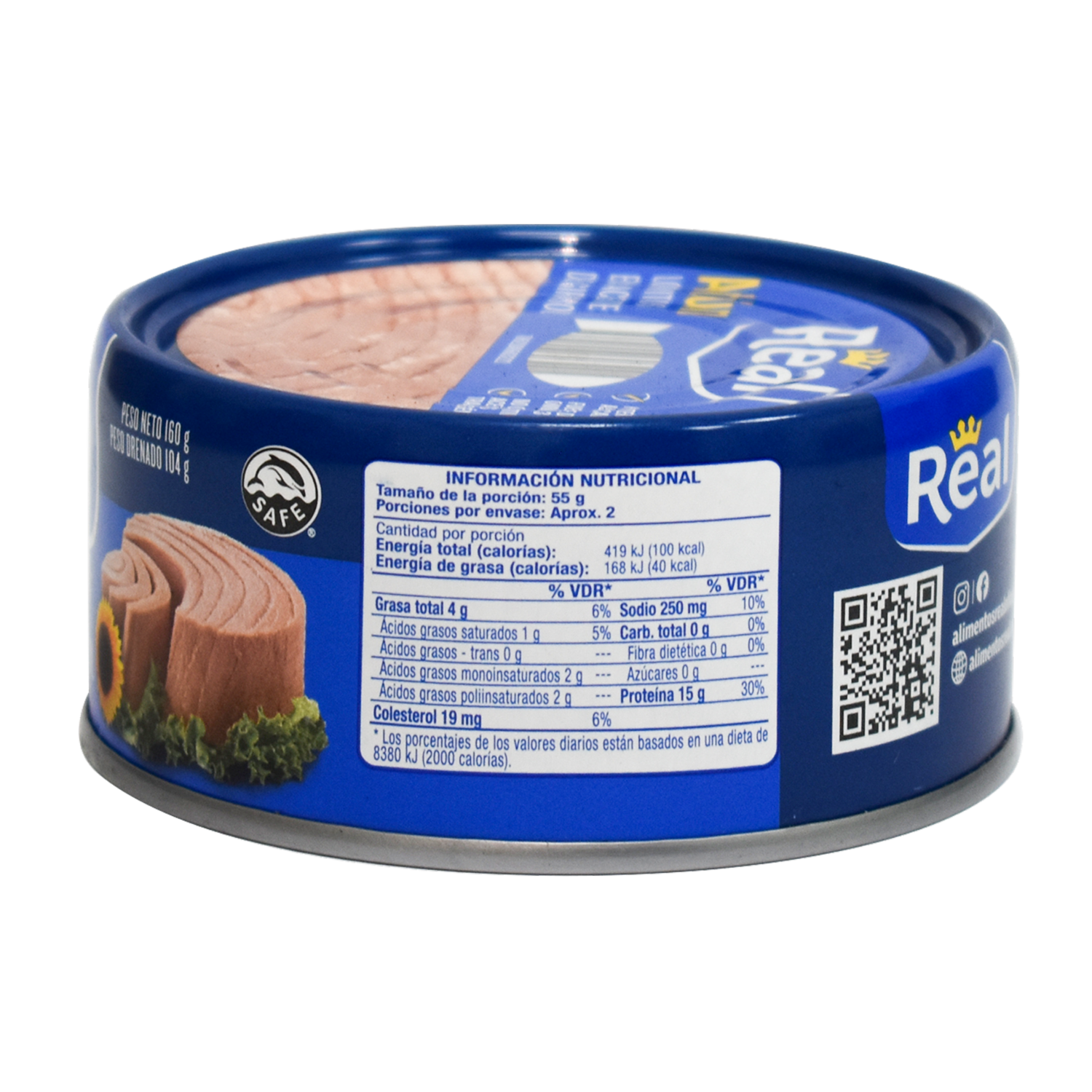 Atún Lomitos En Aceite de Girasol REAL 160 G