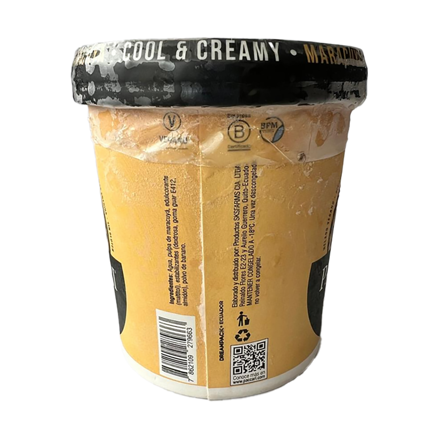 Helado De Maracuyá Sin Azúcar PACCARI 450 G