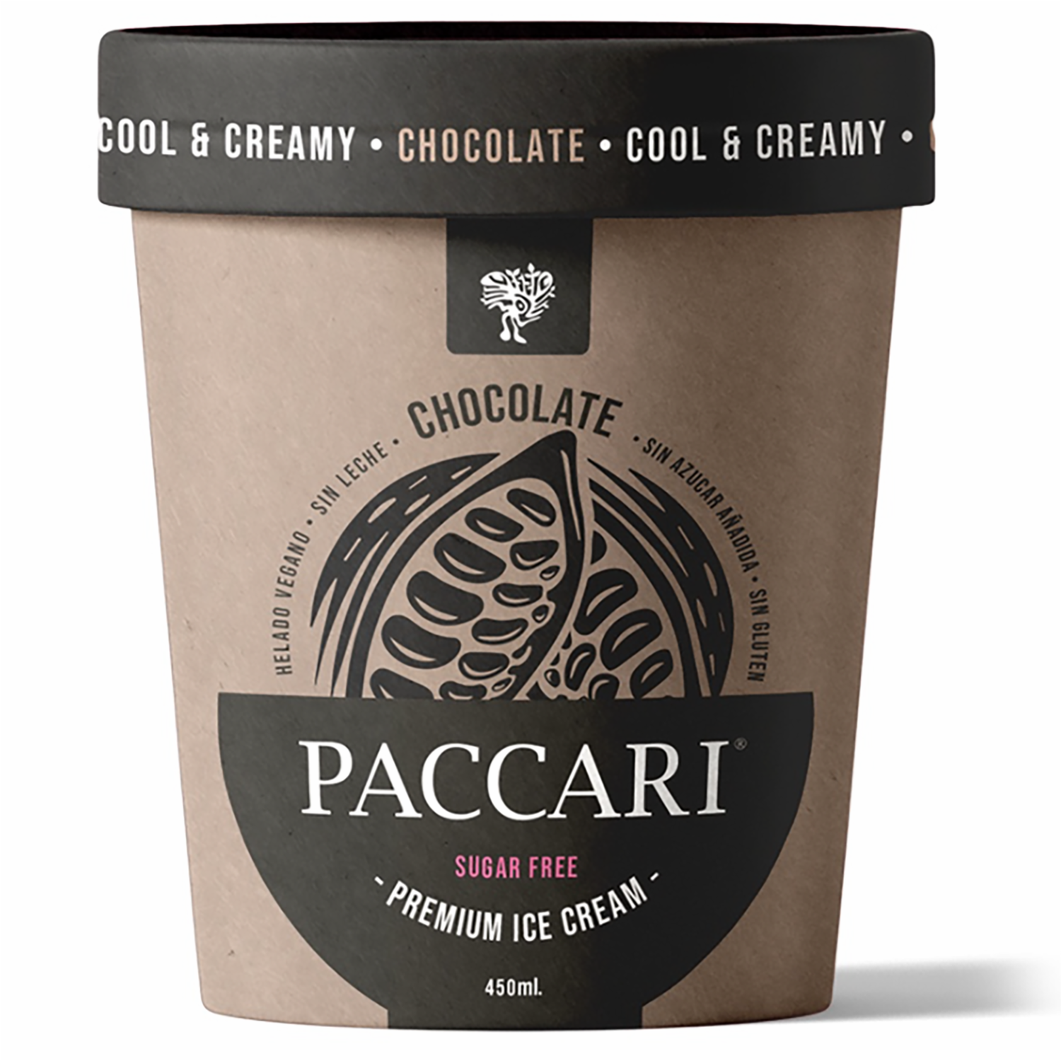 Helado De Chocolate Sin Azúcar PACCARI 450 G
