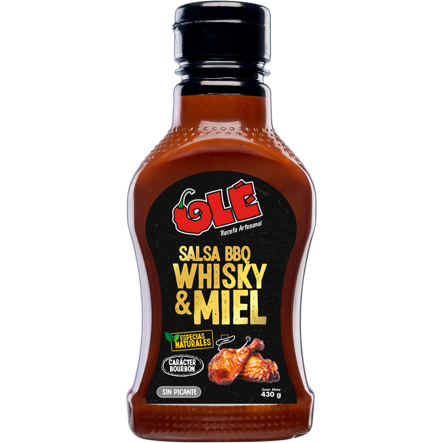 Salsa Bbq Con Whiskey Y Miel OLÉ 430 G